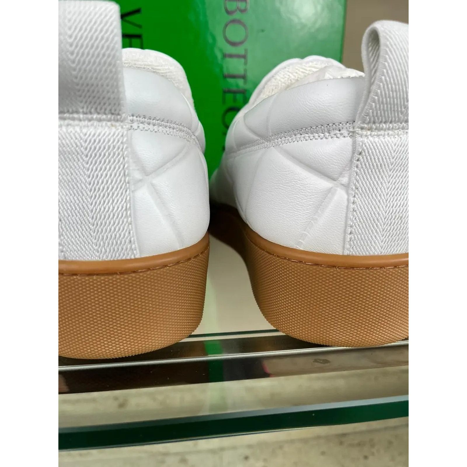 Bottega Veneta o1rshd1 Quilted Nappa Leather Sneakers in White Size US 8 / EU 41 - 9 Thumbnail