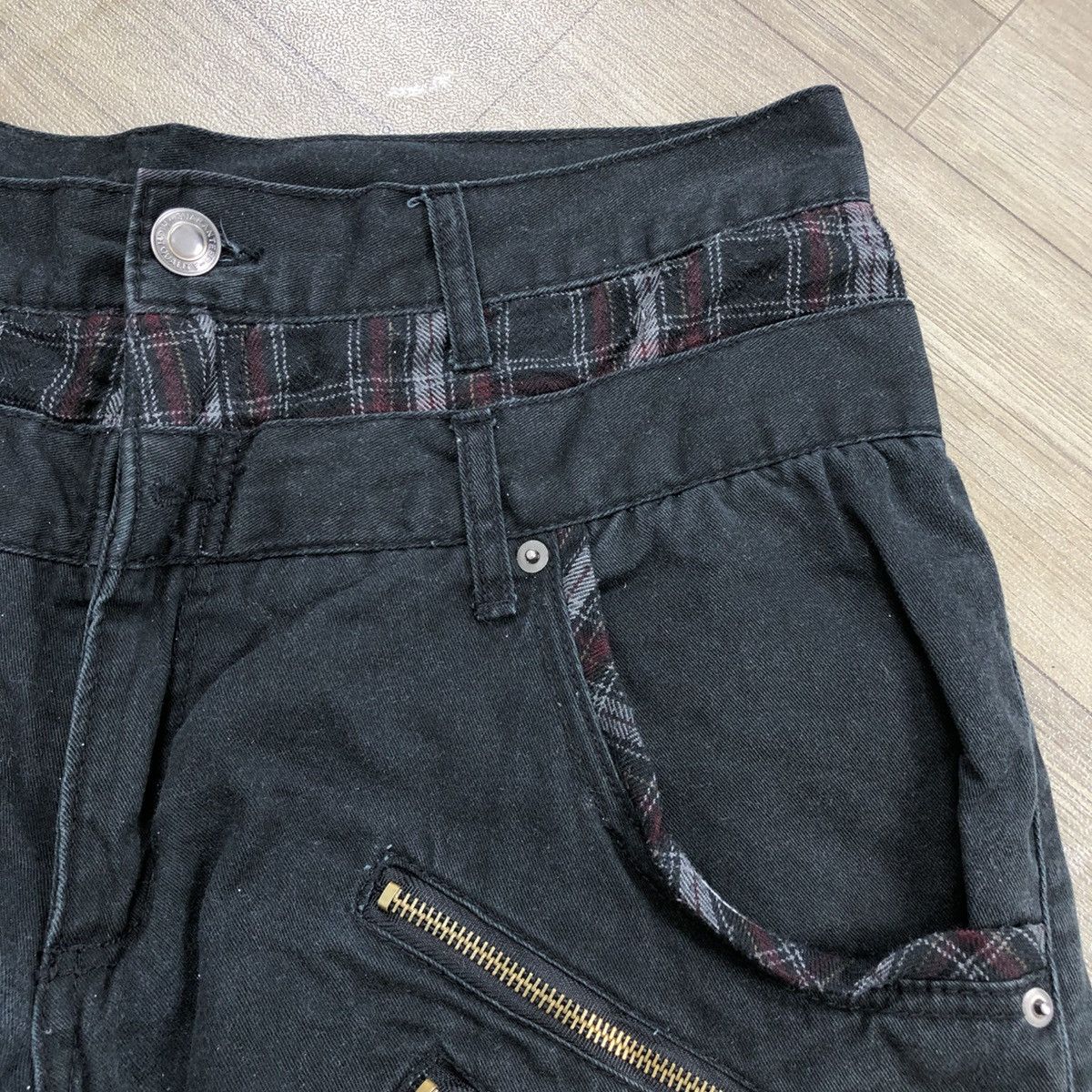 If Six Was Nine × Japanese Brand × Le Grande Bleu (L.G.B.) 🇯🇵 Japanese Double Waist Multi Zip Goa Gothic Style Pants Size US 35 - 8 Thumbnail