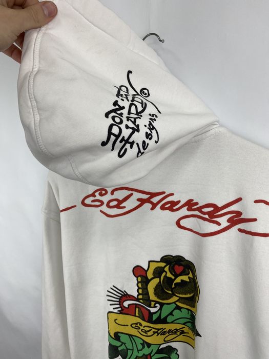 Christian Audigier 🇺🇸 Vintage 90s Ed Hardy Zip Up Hoodie rare retro ...