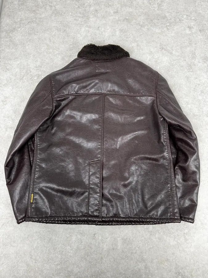 Armani Armani Brown Shearling Collar Faux Leather Buttoned Jacket Size US L / EU 52-54 / 3 - 4 Thumbnail