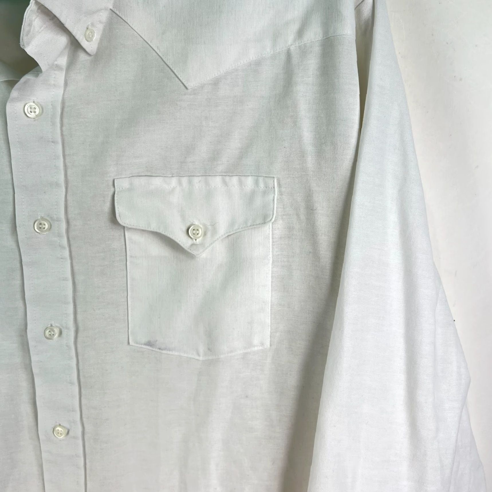 Vintage VINTAGE Ranch and Town Western Button-Up Shirt Mens 17.5 White 17.5X35 Size US XL / EU 56 / 4 - 2 Thumbnail