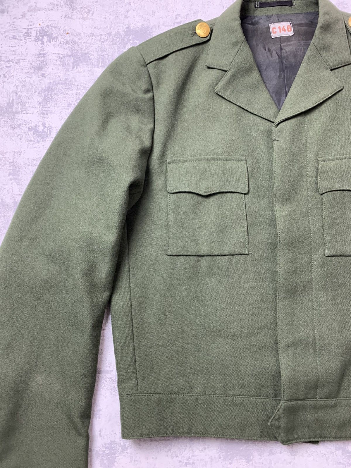 Vintage 80s Cropped Swedish Army Jacket Boxy Vintage Y2K Size US M / EU 48-50 / 2 - 3 Thumbnail