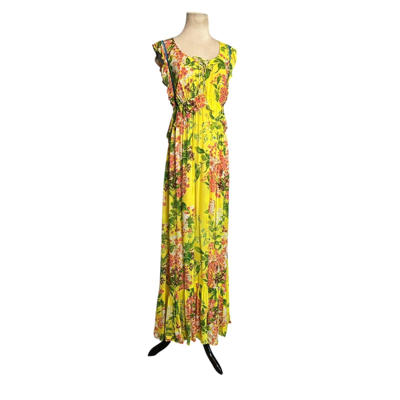 Anthropologie Tracy Reese vibrant yellow floral maxi dress size XS Size XS / US 0-2 / IT 36-38 - 10 Thumbnail