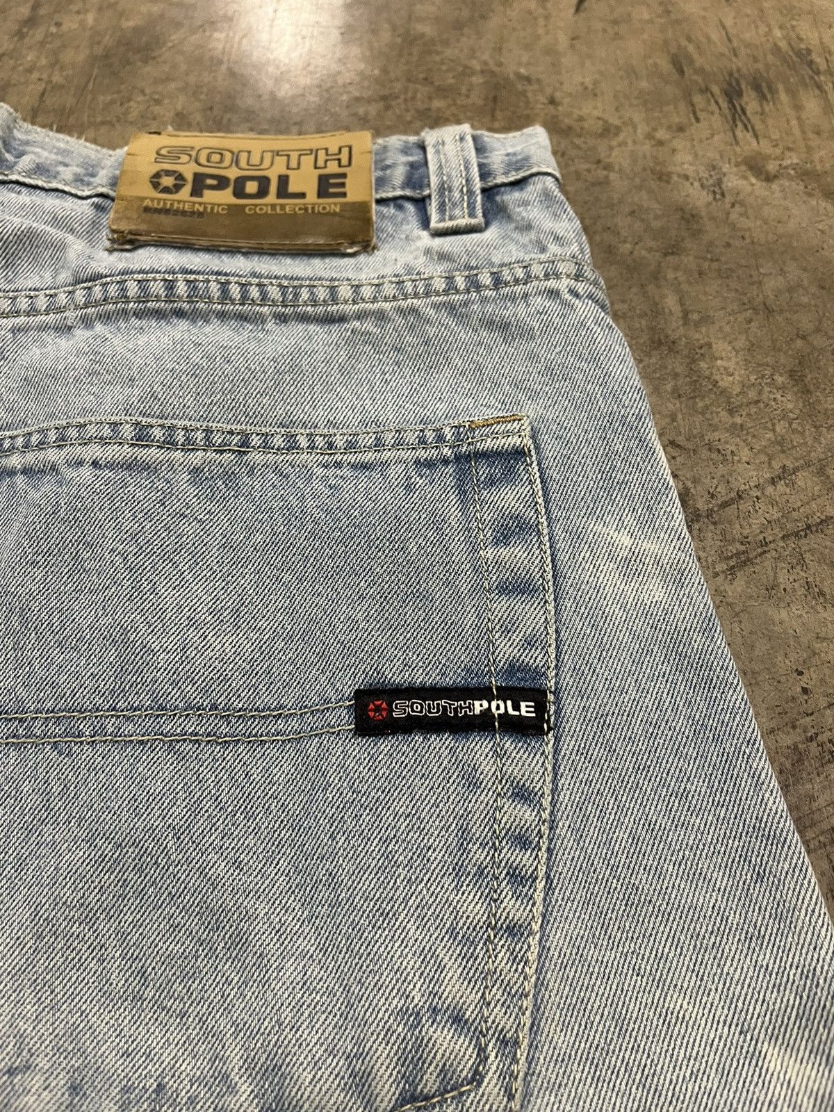 Southpole × Vintage Southpole y2k baggy fit wide leg denim light wash thrashed Size US 34 / EU 50 - 5 Thumbnail