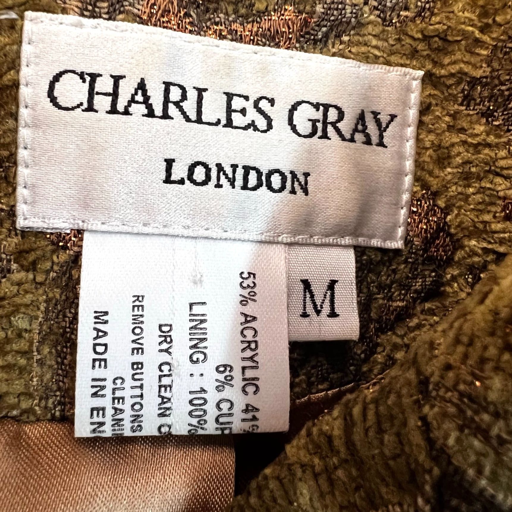 Vintage VINTAGE Charles Gray Green London 3 Button Blazer M Womens Suit Jacket Geometric Pattern/Green Blazer M Mens? Size M / US 6-8 / IT 42-44 - 6 Thumbnail