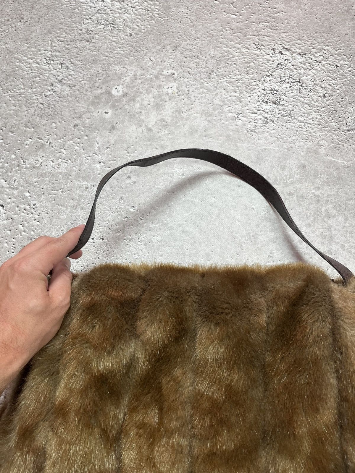 Other Y2K Faux Fur Brown Shoulder Bag 42x28 cm Vintage Style Size ONE SIZE - 7 Thumbnail