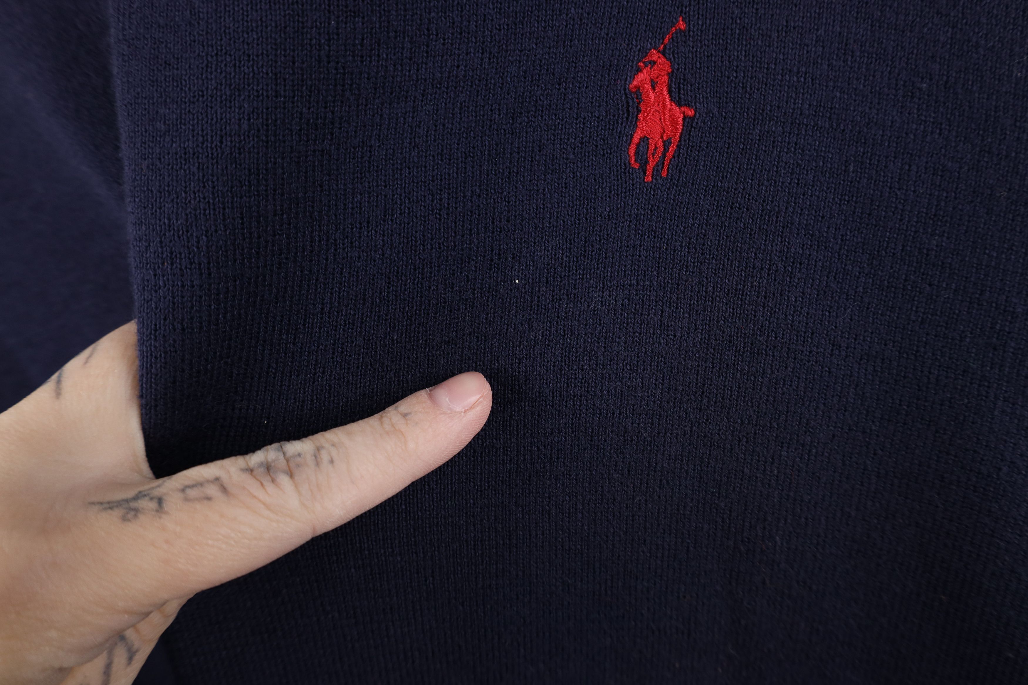 Ralph Lauren Vintage 90s Ralph Lauren Cotton Knit V-Neck Sweater Blue Size US L / EU 52-54 / 3 - 5 Thumbnail