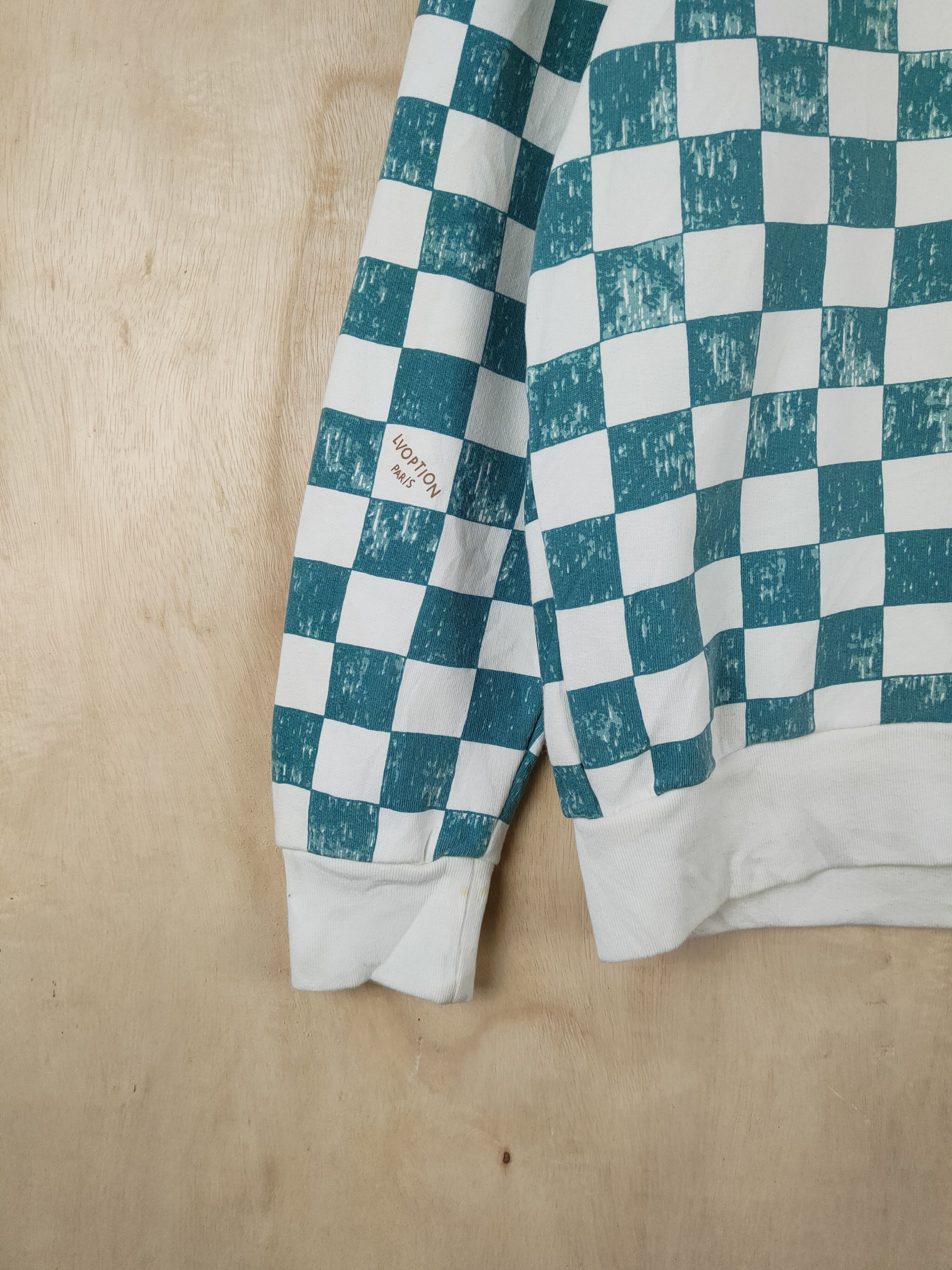 Japanese Brand Lvoption Not Louis Vuitton White Green Sweatshirts #S2624 Size US M / EU 48-50 / 2 - 5 Thumbnail