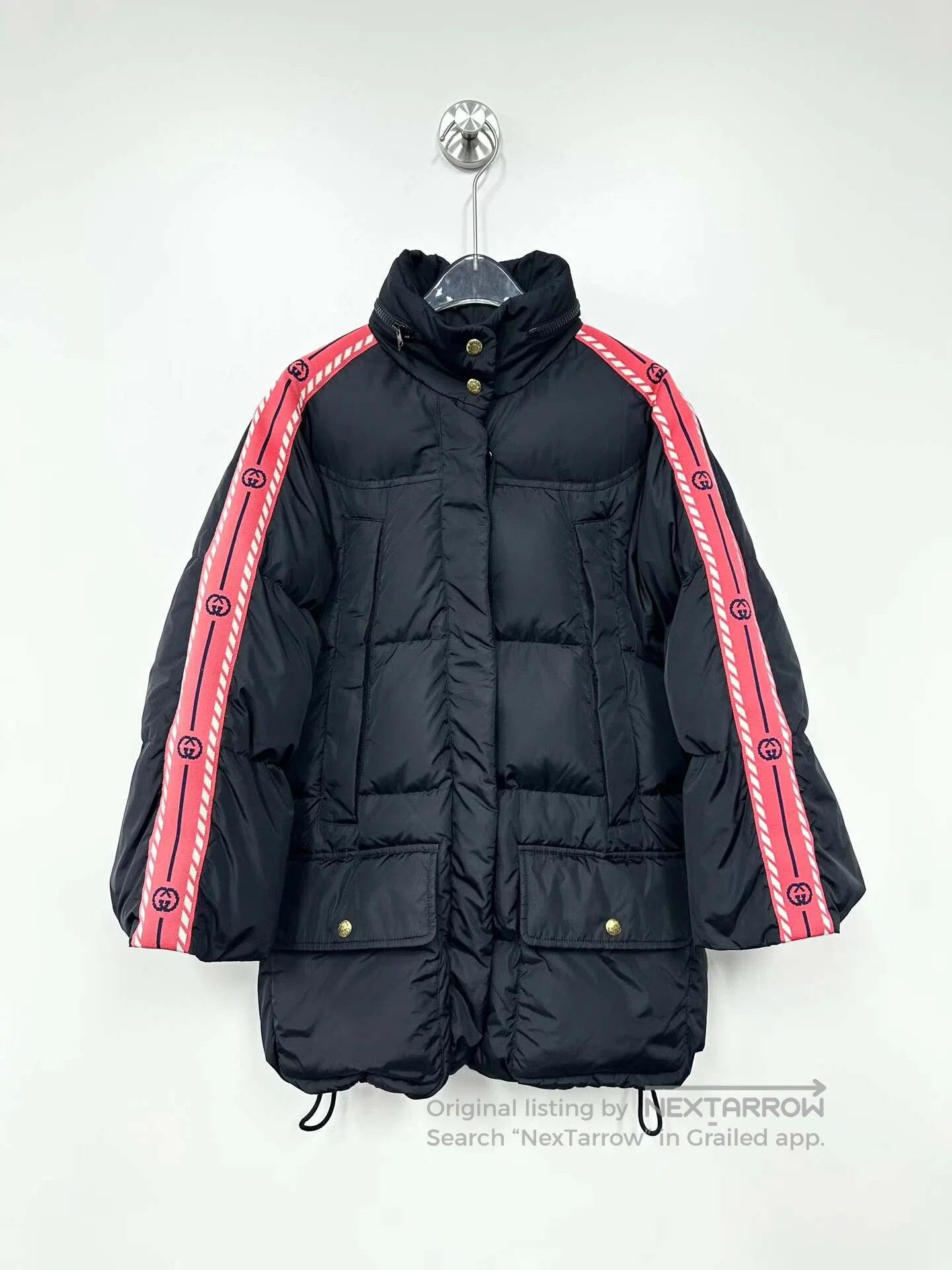 Gucci Guicci Black Side Stripe Logo Zipper Cotton Jacket| Size XS / US 0-2 / IT 36-38 - 1 Thumbnail