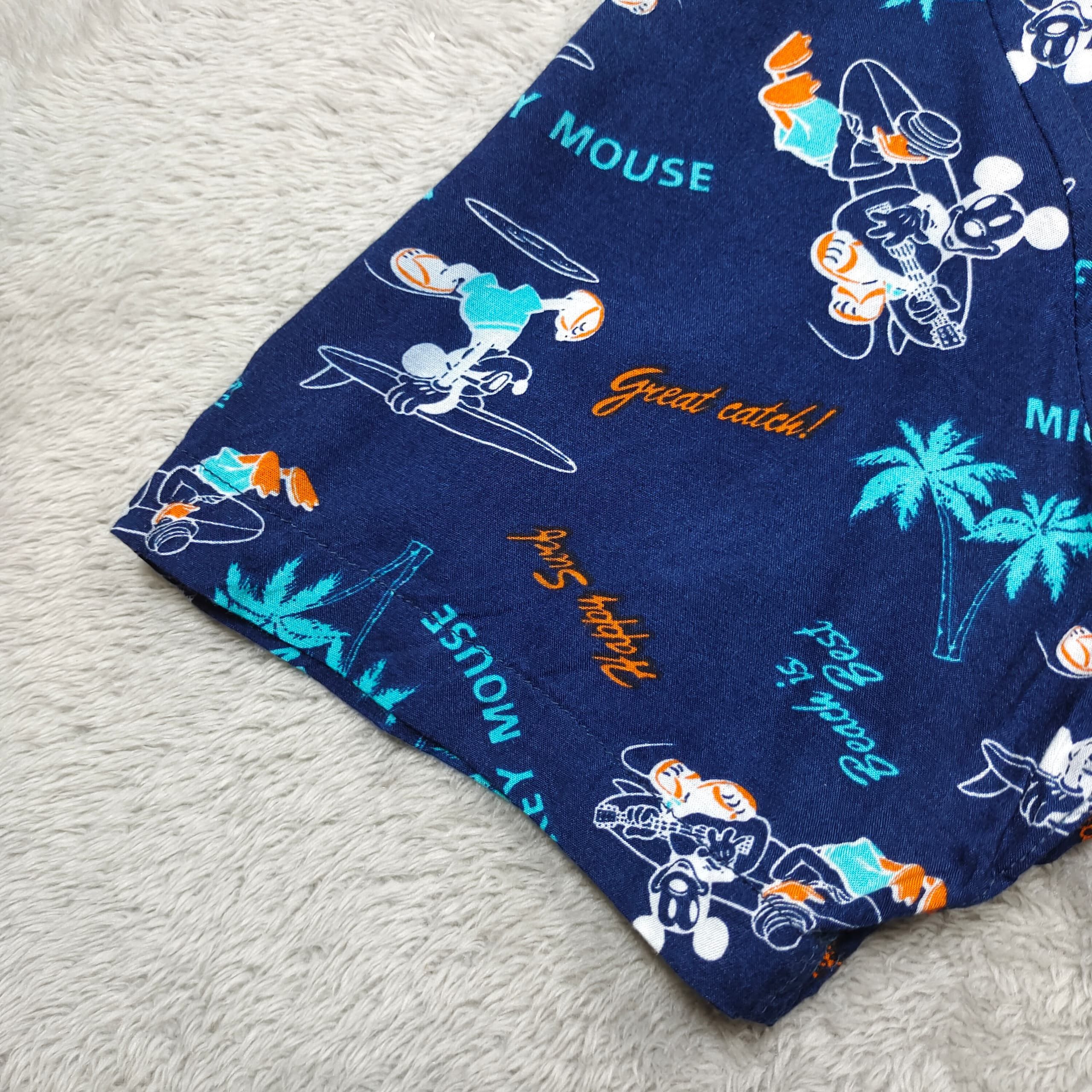 Mickey Mouse × Sun Surf 100% RAYON MICKEY MOUSE FULL PRINT HAWAII BUTTON UP SHIRT Size US L / EU 52-54 / 3 - 6 Thumbnail