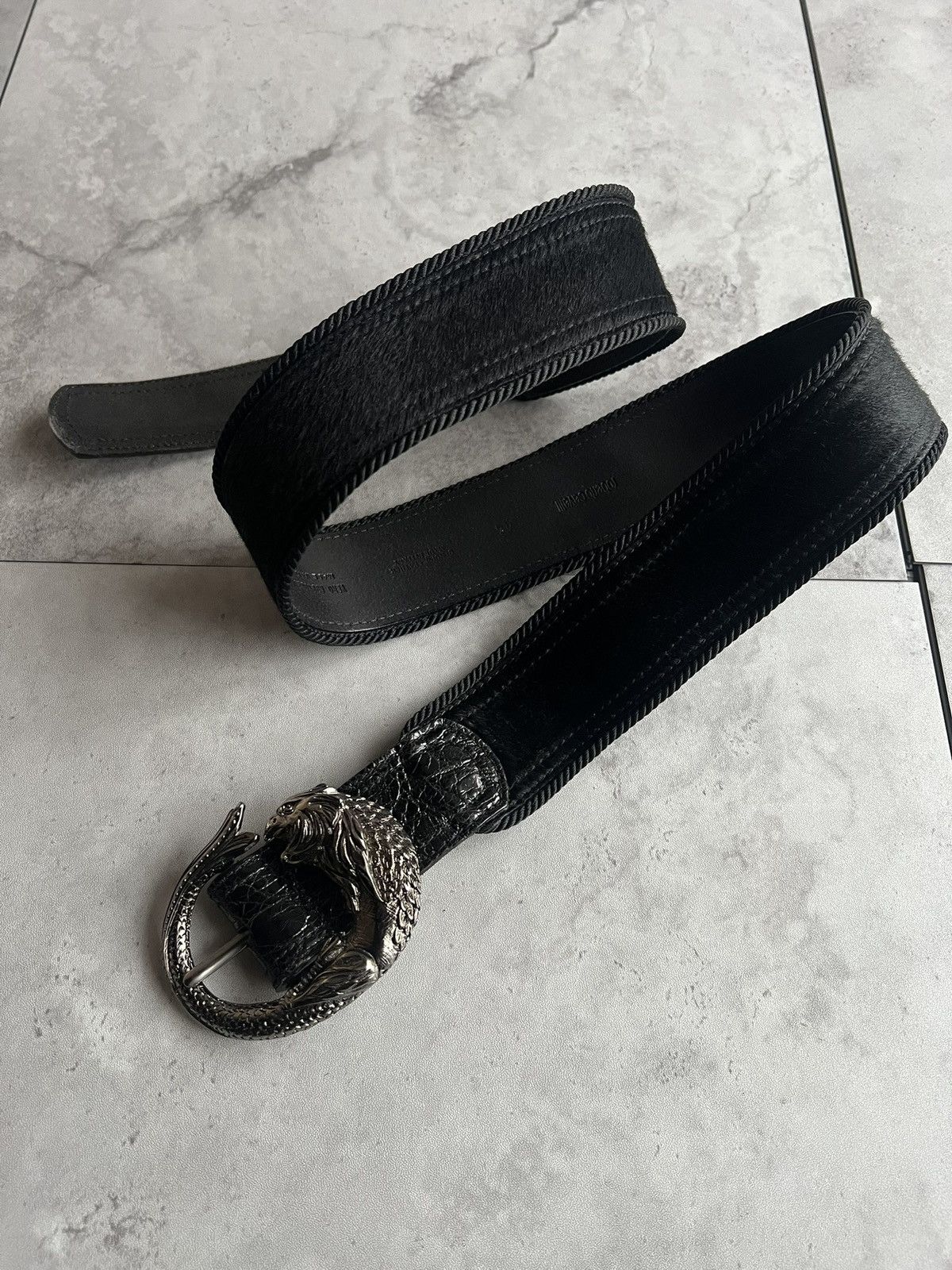 Roberto Cavalli Roberto Cavalli Silver Claw Calfskin Belt Size ONE SIZE - 1 Thumbnail