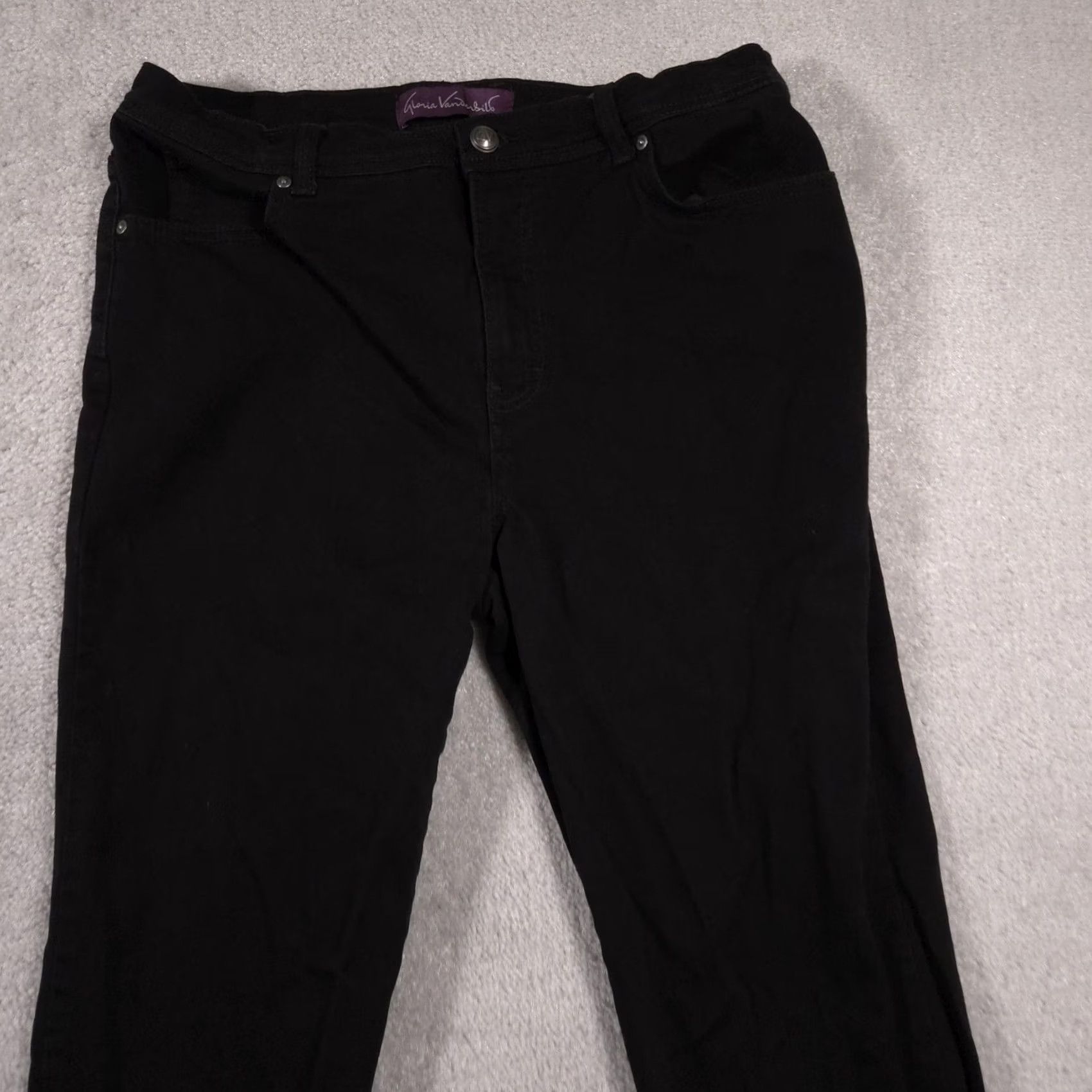 Gloria Vanderbilt VINTAGE Gloria Vanderbilt Jeans Womens 14P Black Amanda Stretch Petite Classic Fit Denim Size 36" / US 14 / IT 50 - 3 Thumbnail