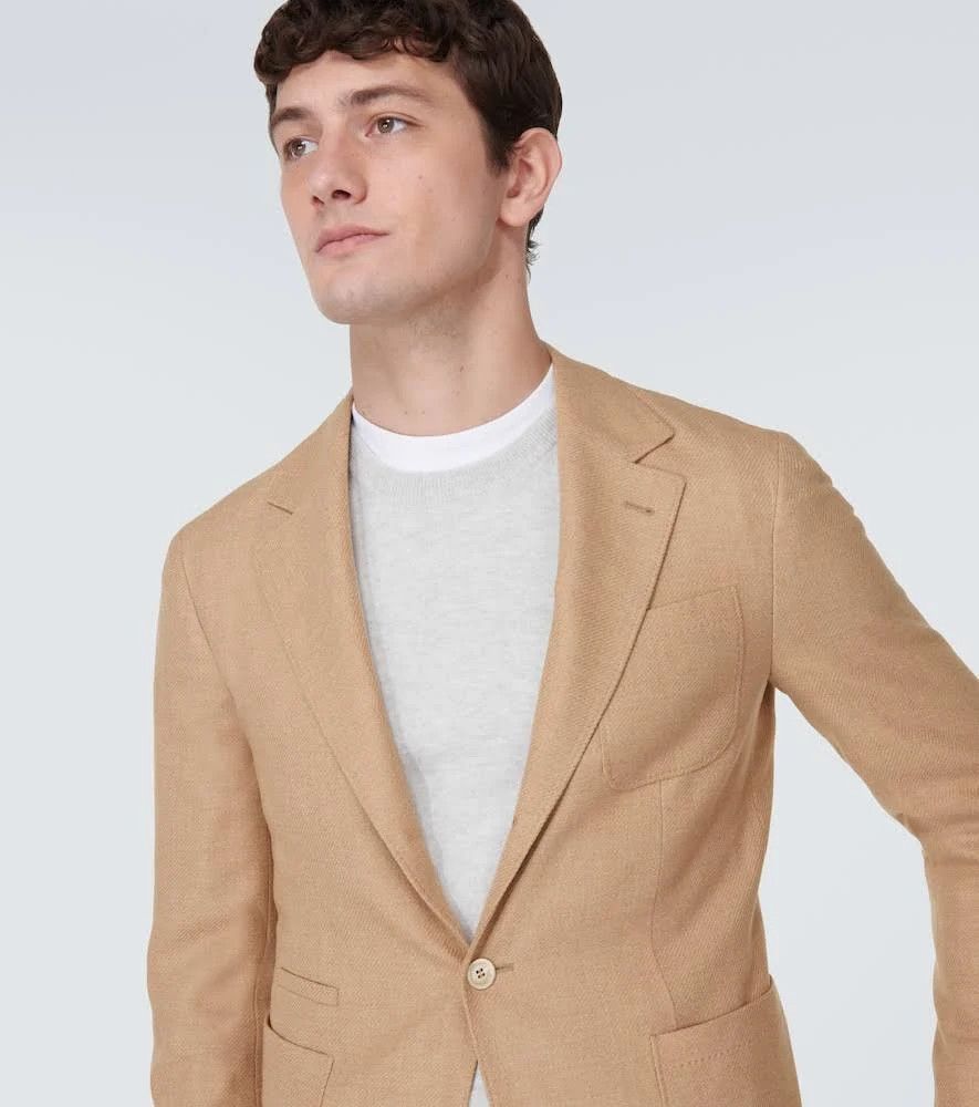 Brunello Cucinelli 0924 Woven Jacket Silk in Beige Size US XL / EU 56 / 4 - 3 Thumbnail
