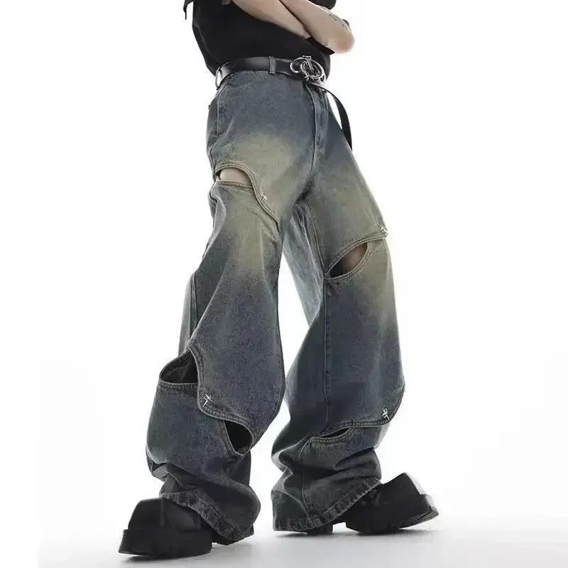 Japanese Brand Hollow Out Trendy Denim Pant Size US 32 / EU 48 - 2 Thumbnail