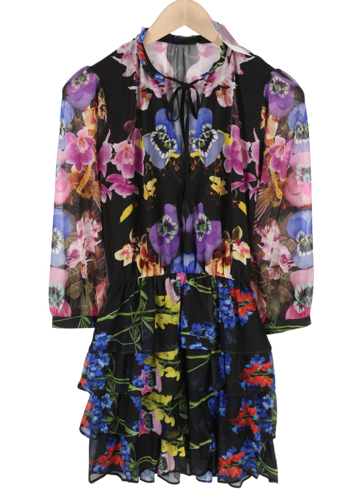 Desigual LEYON S Floral Print Layered Mini Dress 89021 Size S / US 4 / IT 40 - 4 Thumbnail
