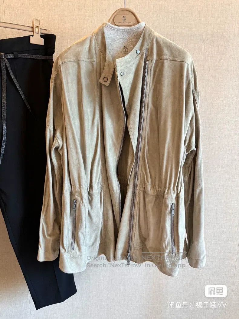 Brunello Cucinelli Brunello Cucinelli Luxurious Pearl Chain Leather Jacket Size XS / US 0-2 / IT 36-38 - 1 Thumbnail