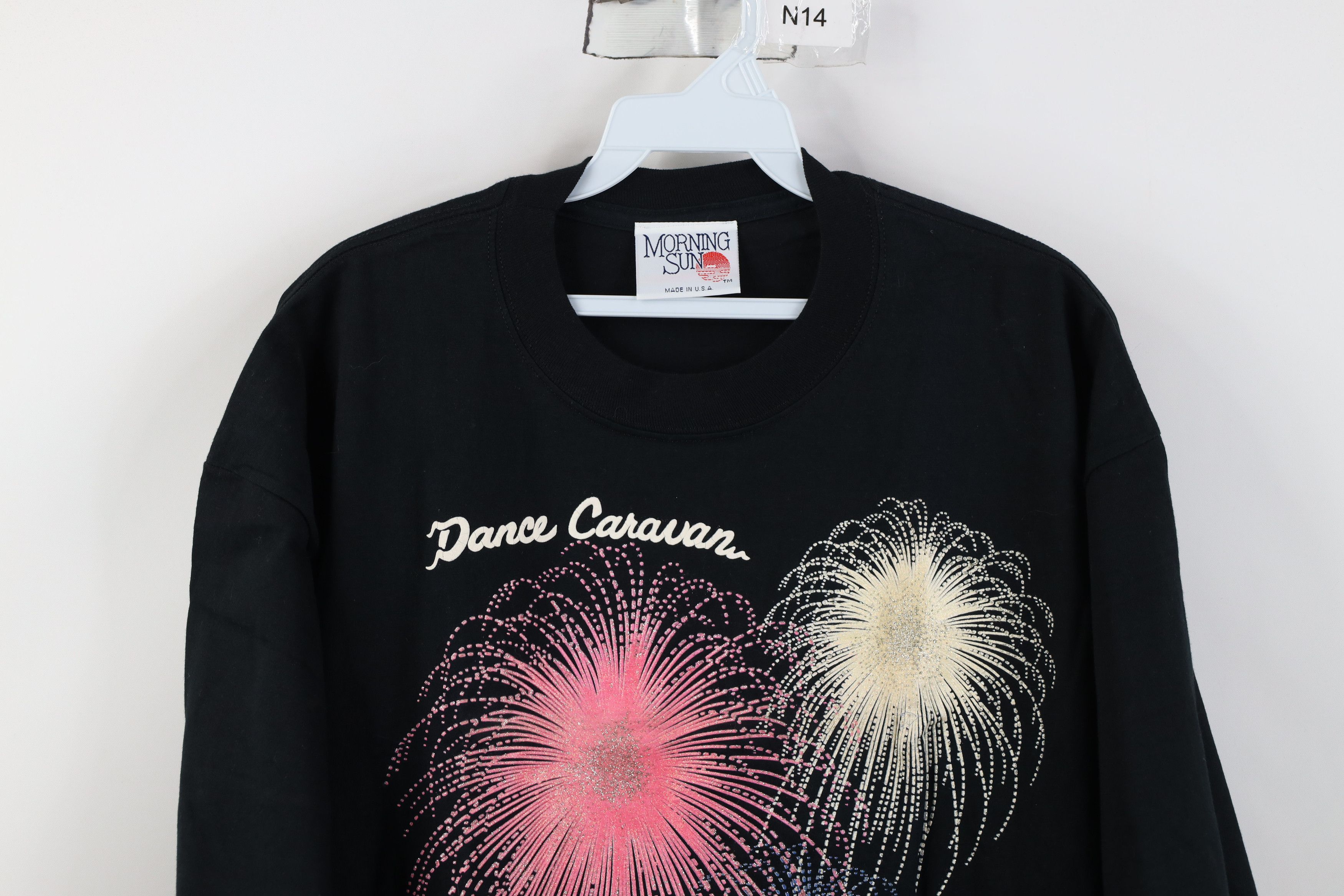 Vintage Vintage 90s Dance Fireworks Short Sleeve T-Shirt Black USA Size XL / US 12-14 / IT 48-50 - 2 Thumbnail