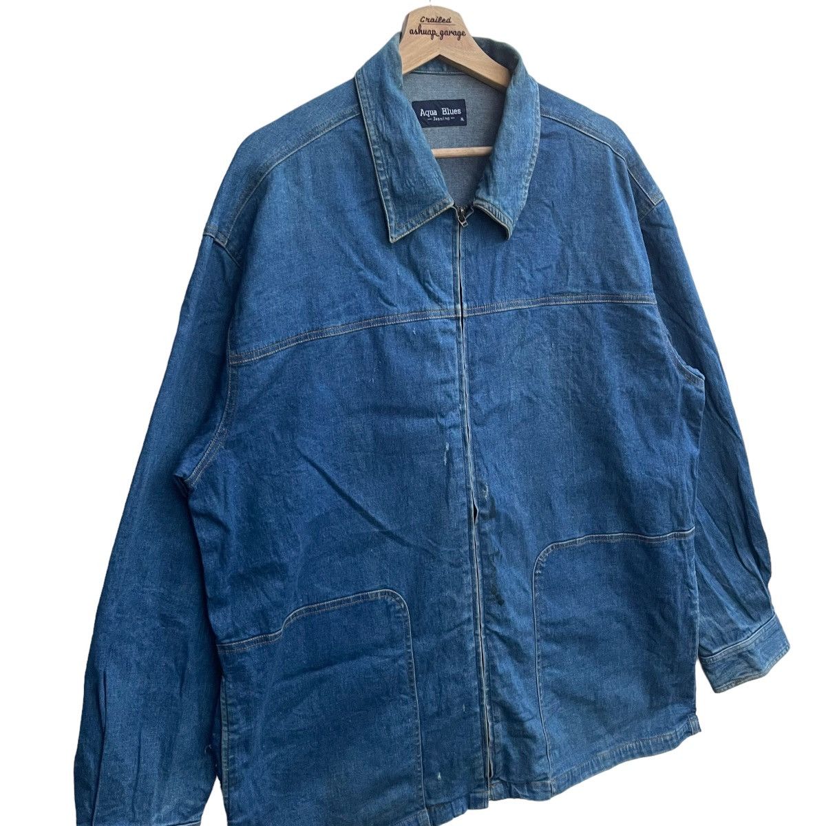 Japanese Brand × Vintage Vintage Japanese Brand Denim Zip Up Jacket by Aqua Blues Size US XL / EU 56 / 4 - 3 Thumbnail