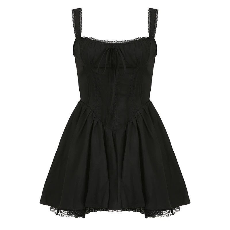 Cute mini lace dress y2k vintage aesthetic - barnbuds.com