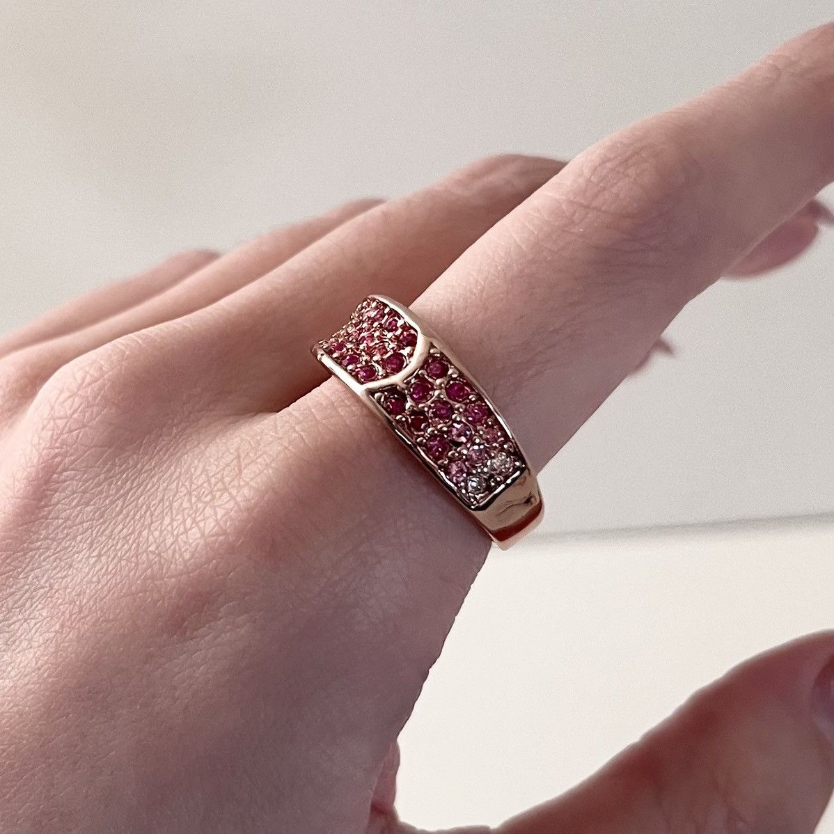 Other 18k rose gold plated pavé belt ring size 8 Size ONE SIZE - 2 Thumbnail
