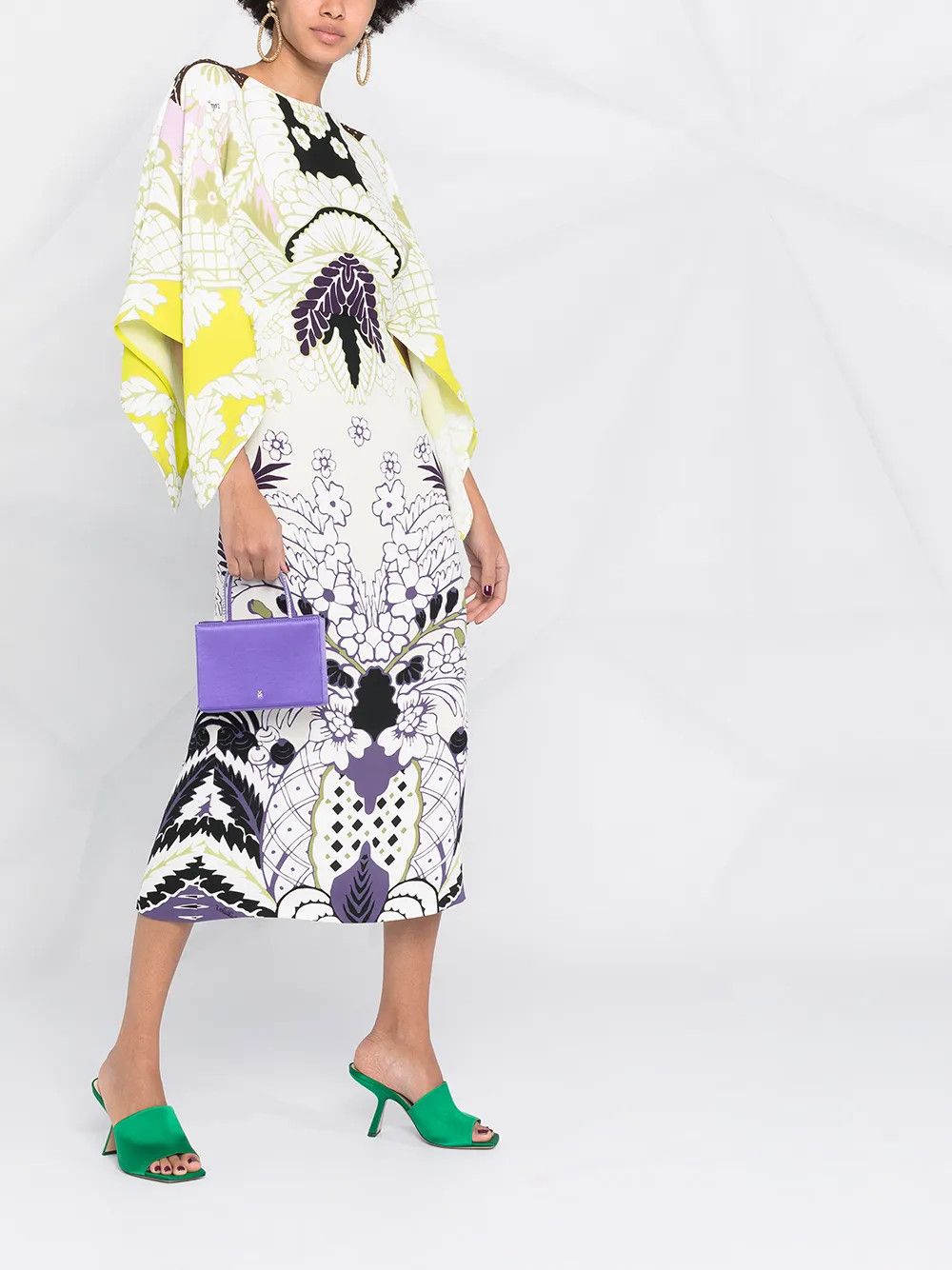 Valentino o1y0326 Midi Dress in Multicolor Size XS / US 0-2 / IT 36-38 - 4 Thumbnail