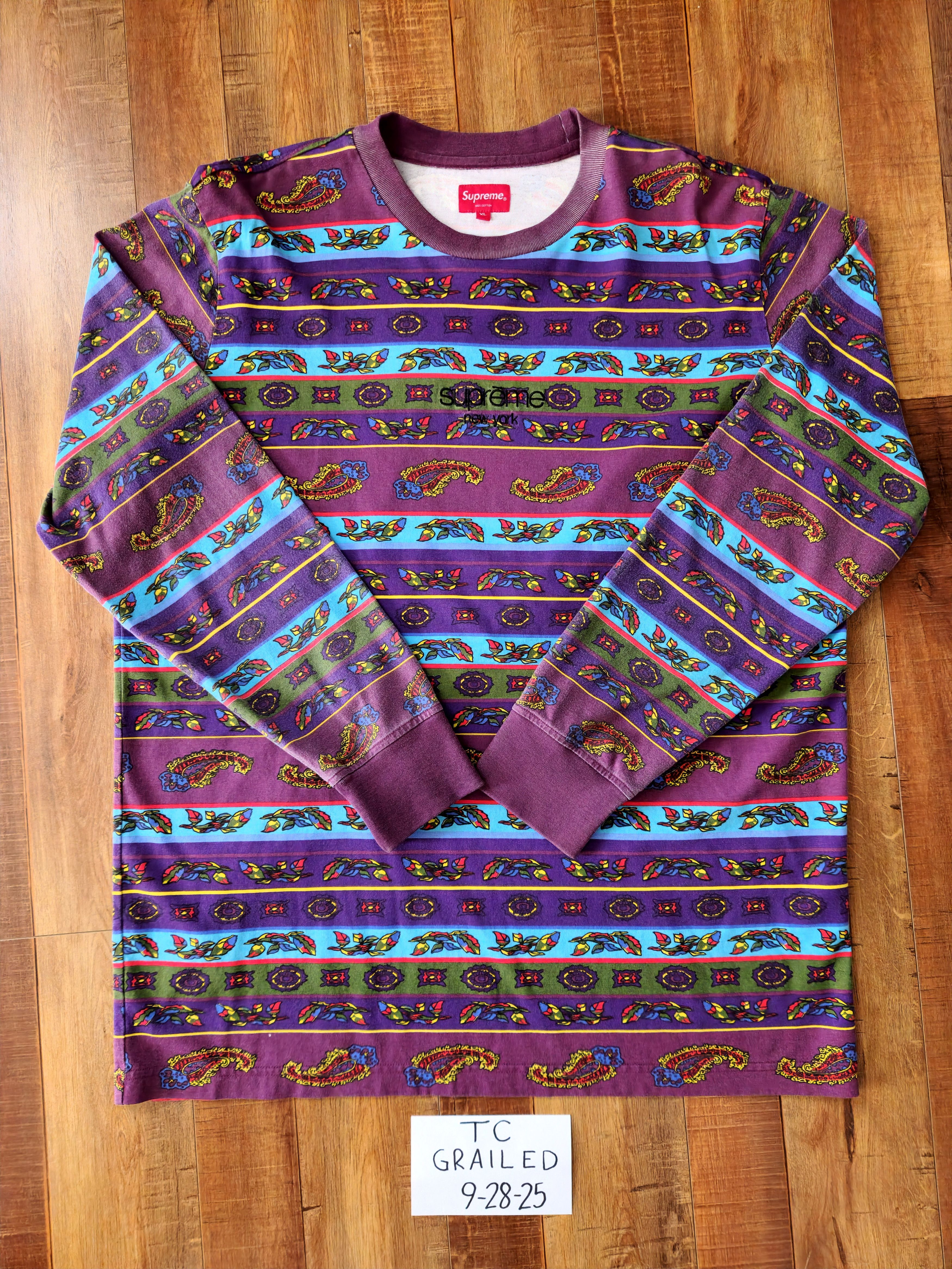 Supreme Supreme SS16 Striped Paisley Longsleeve Size US XL / EU 56 / 4 - 1 Thumbnail
