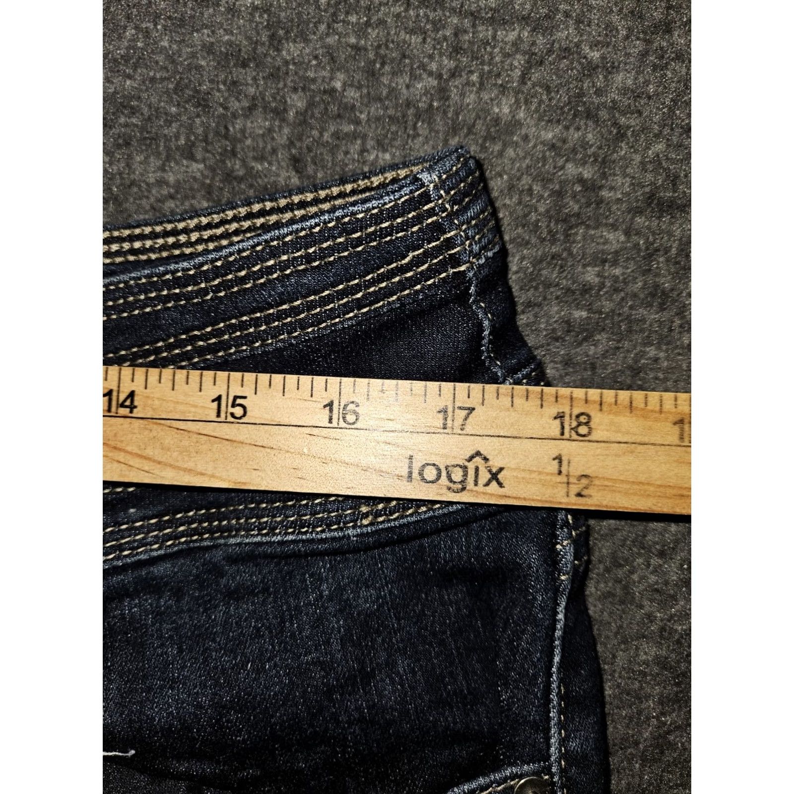 Vintage Kancan High Rise Bootcut Jeans Women's 32 Blue Frayed Stretch Preppy City Casual Mens/ Womens Size 24" / US 00 / IT 34 - 4 Thumbnail