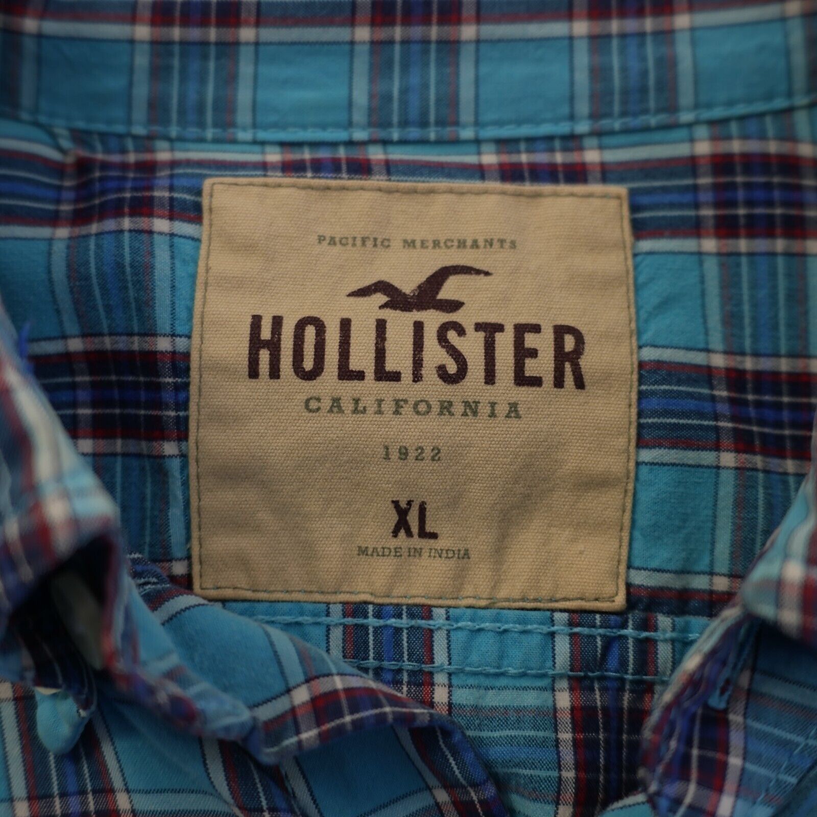 Hollister Hollister Teal Blue Red Plaid XL Button Down Pocket Front Size US XL / EU 56 / 4 - 9 Thumbnail