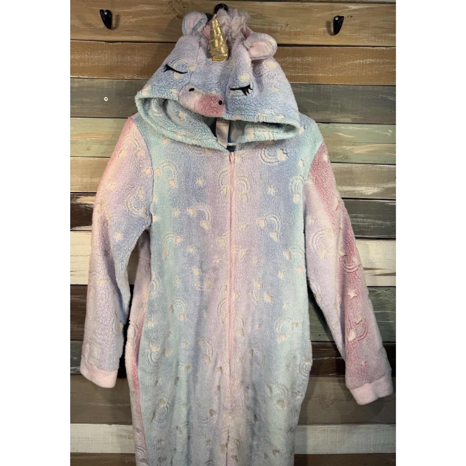 Other SECRET TREASURES Unicorn Rainbow Sleepwear Fleece One Piece Size ONE SIZE - 7 Thumbnail