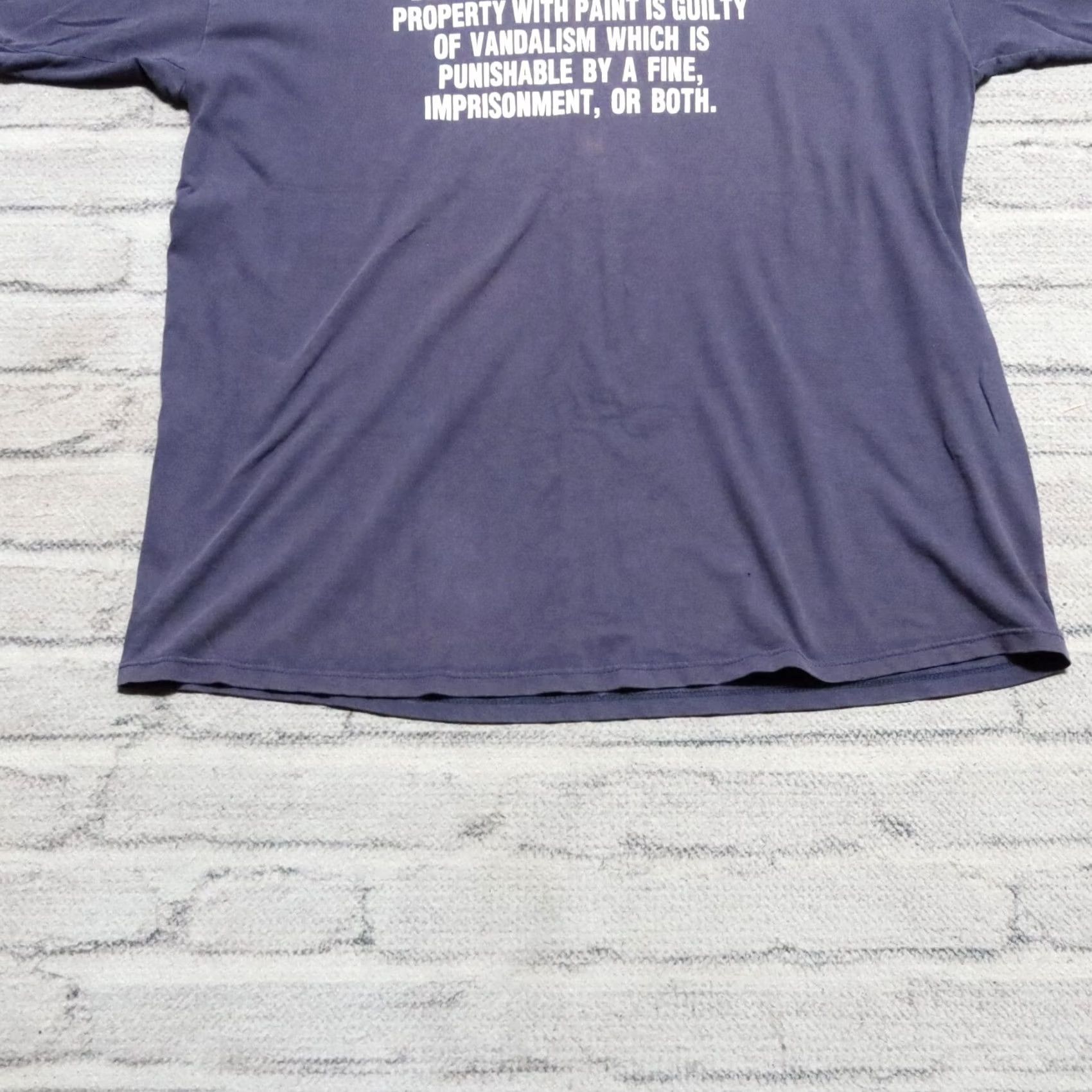 Jerzees Vintage Graffiti Vandalism Shirt XL Navy Nike? Size US XL / EU 56 / 4 - 5 Thumbnail