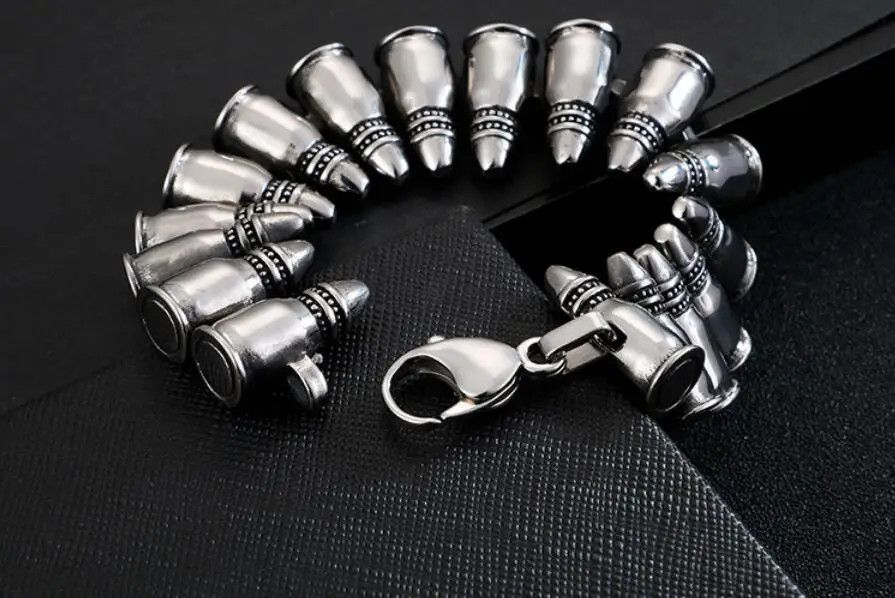 Jewelry Punk Gothic Rock Bullet Bracelet Size ONE SIZE - 2 Thumbnail