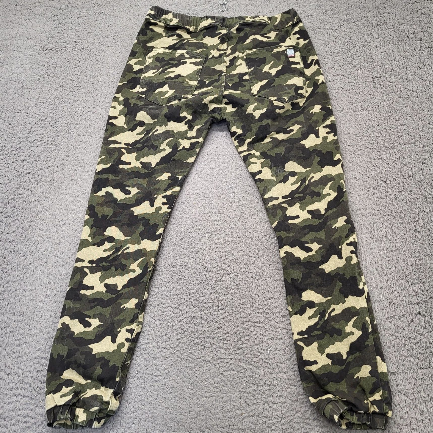 Vintage VINTAGE Demolition Jogger Pants Women's M Green Camo Pleated Elastic Waist Grunge Size 32" / US 10 / IT 46 - 3 Thumbnail