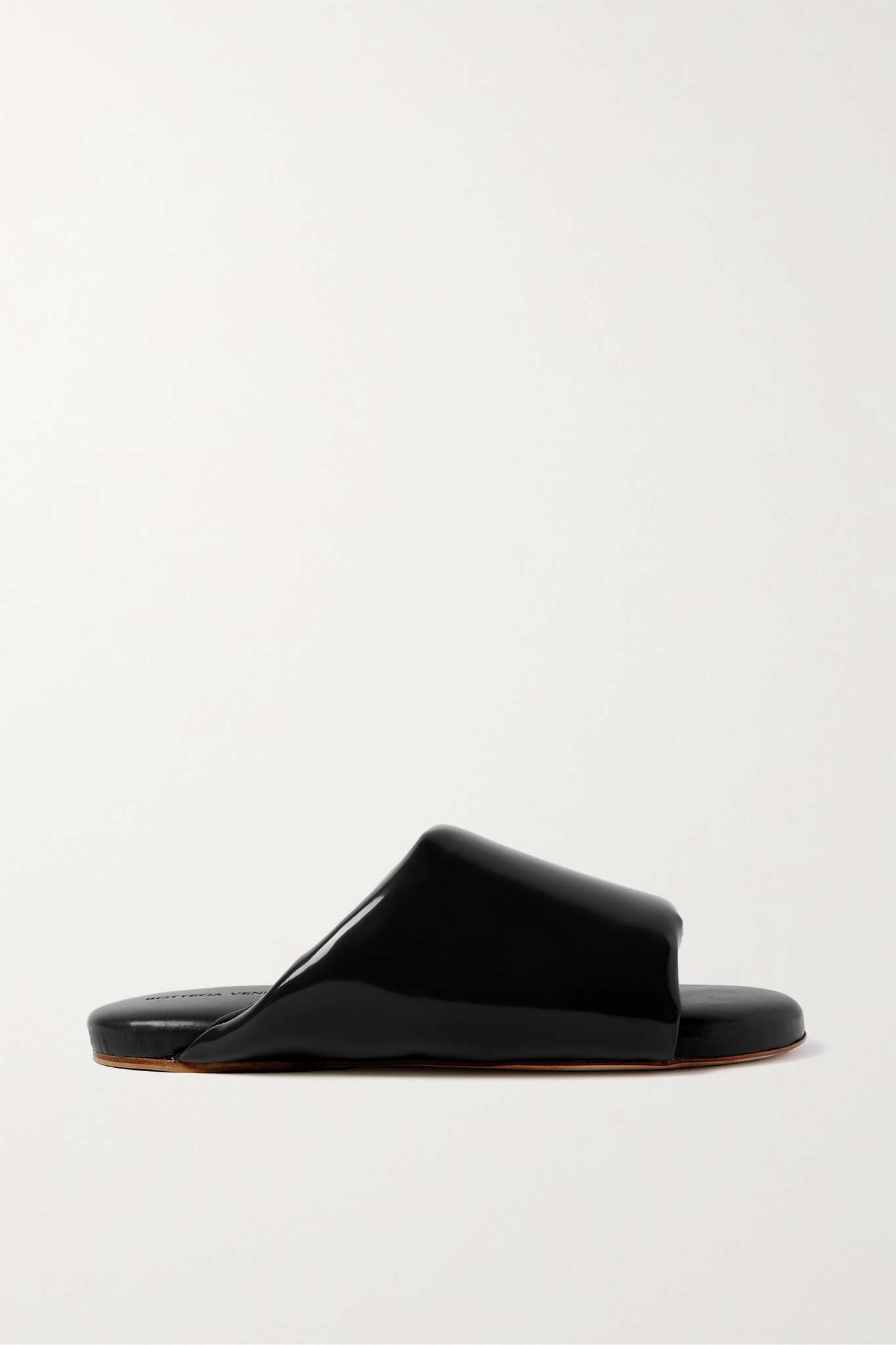 【関税&送料込】Bottega Veneta Dark Brown Leather Riva Slipp BOTTEGA VENETA Riva intrecciato leather slides | NET-A-PORTER