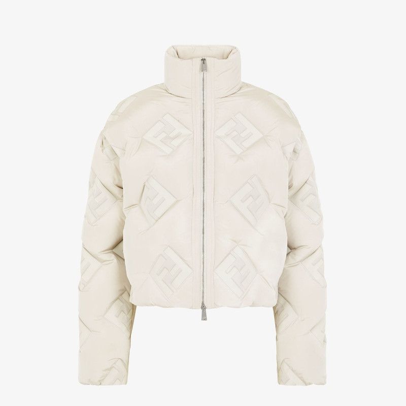 Fendi o1loc1c0426 Puffer Jacket in White Size L / US 10 / IT 46 - 1 Thumbnail