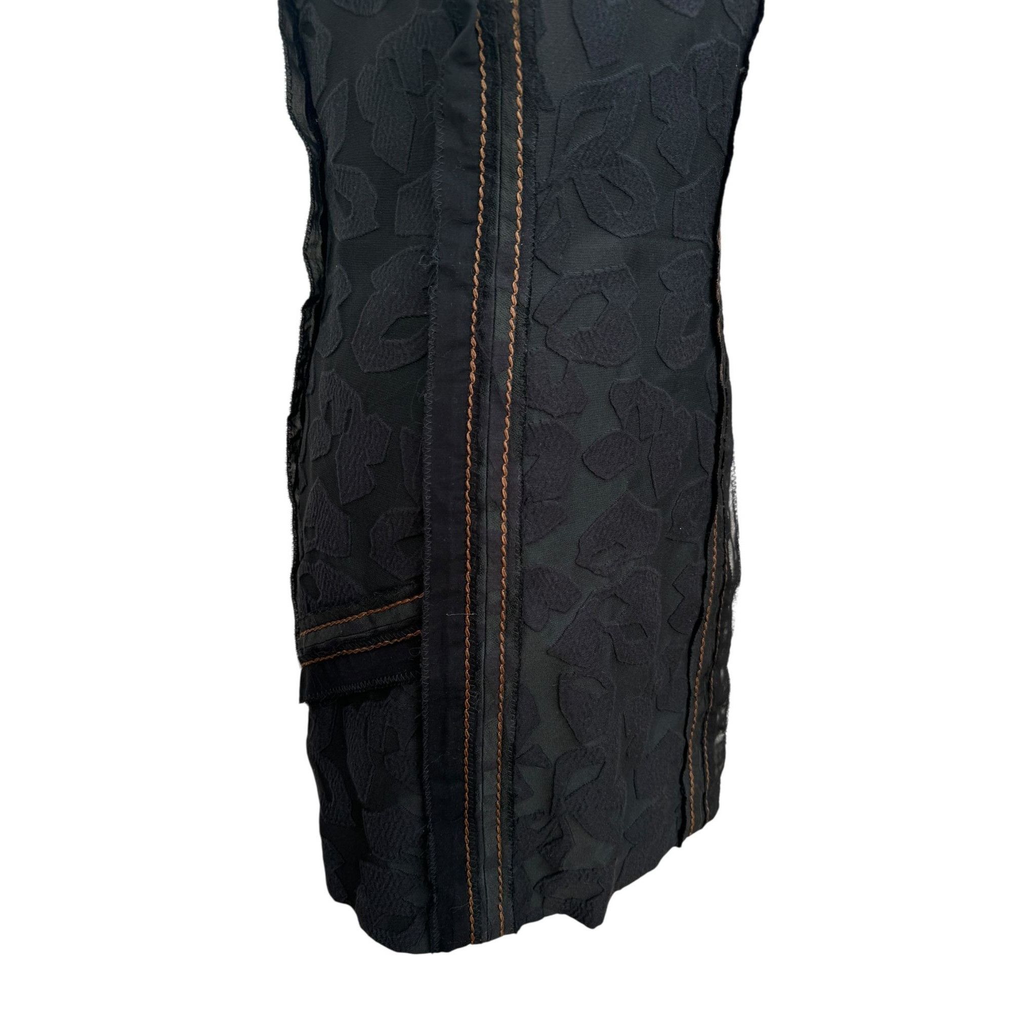 Prada Black Textured Cotton-Silk Blend Dress Size M / US 6-8 / IT 42-44 - 4 Thumbnail
