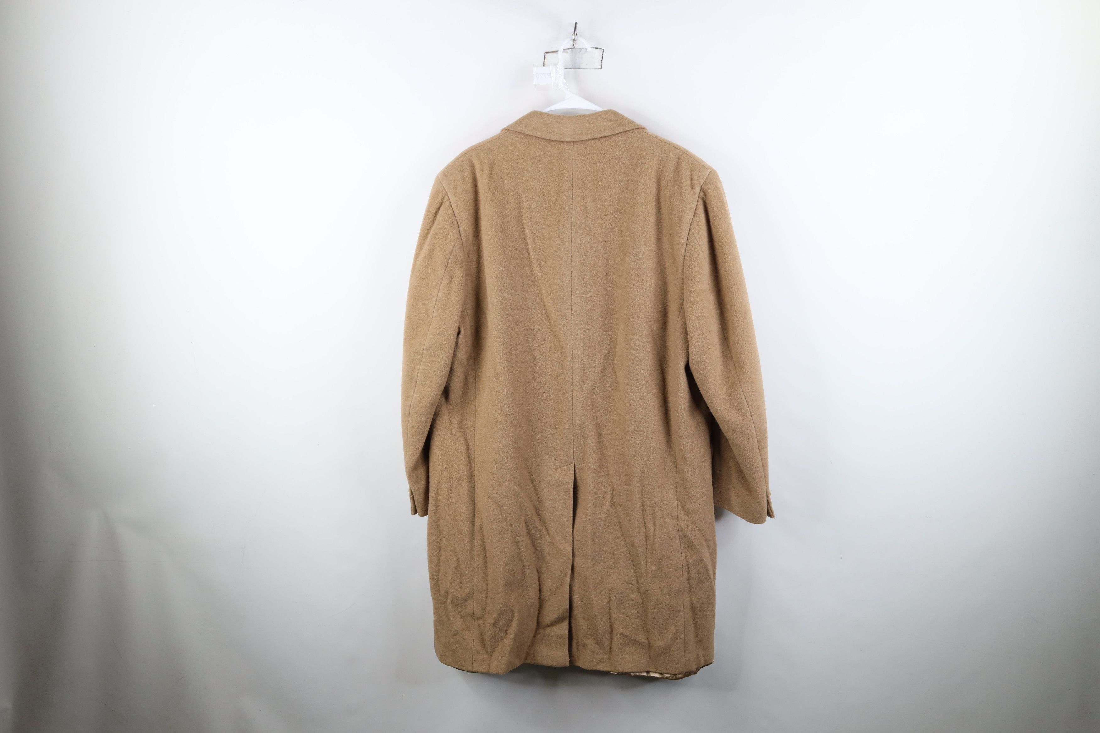 Vintage Vintage 90s Cashmere Blend Overcoat Car Jacket Beige Tan USA Size US XL / EU 56 / 4 - 13 Thumbnail