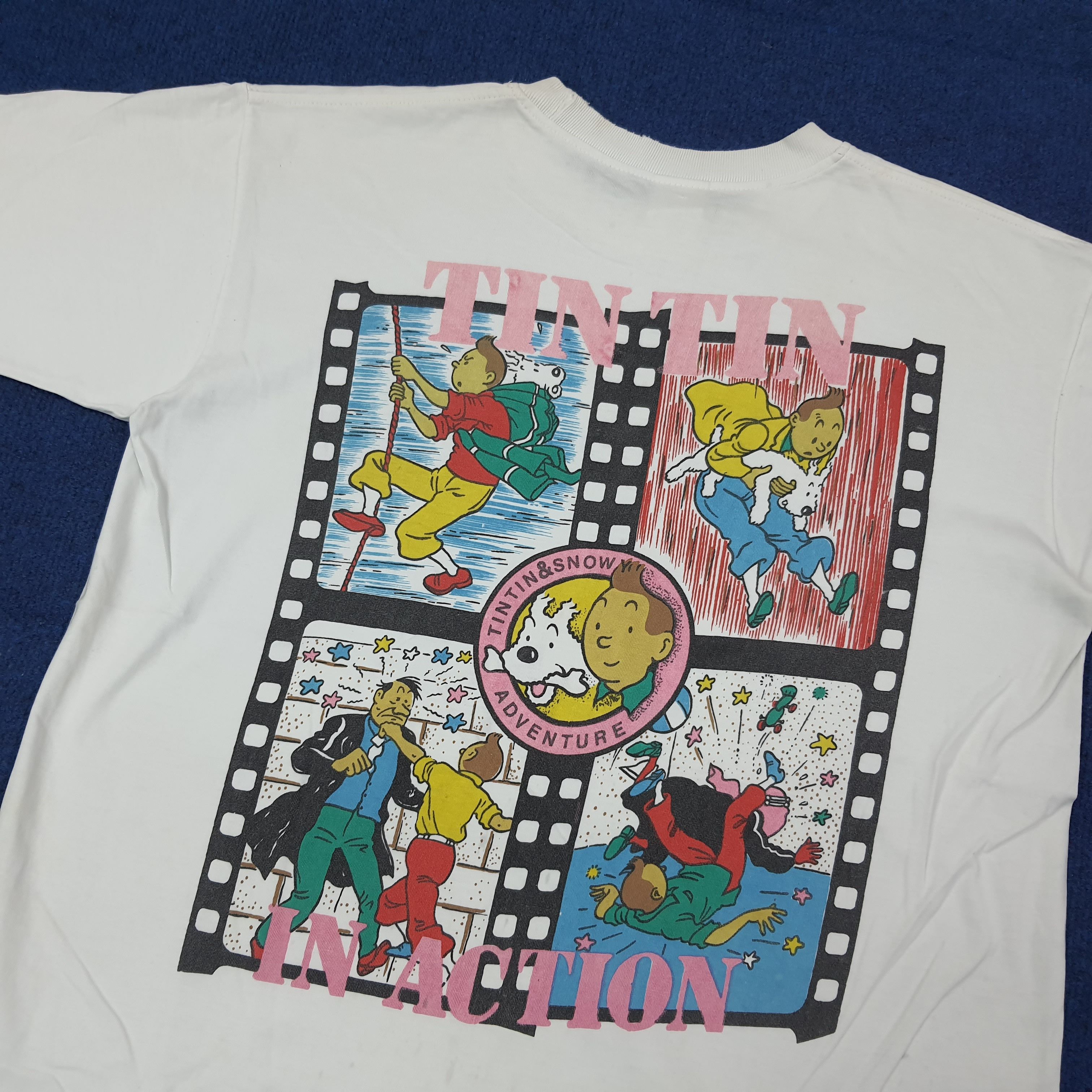Vintage Vintage Adventure of Tintin Tshirt C267N50 Size US L / EU 52-54 / 3 - 2 Thumbnail