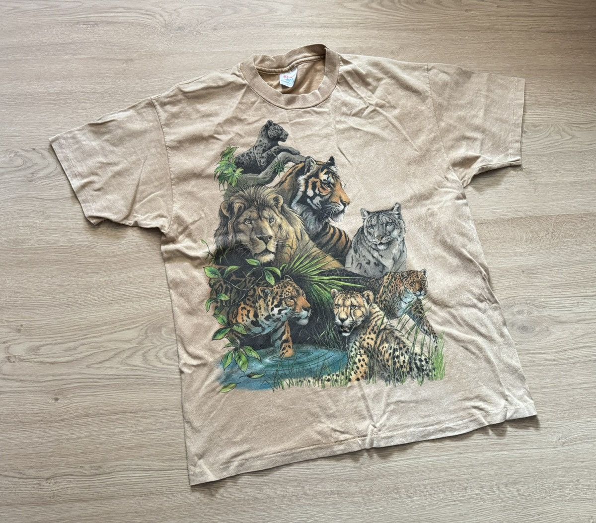 Hanes Vintage 90’s 1993 Made In USA Natures Art Faded T-Shirt Size US XL / EU 56 / 4 - 1 Thumbnail