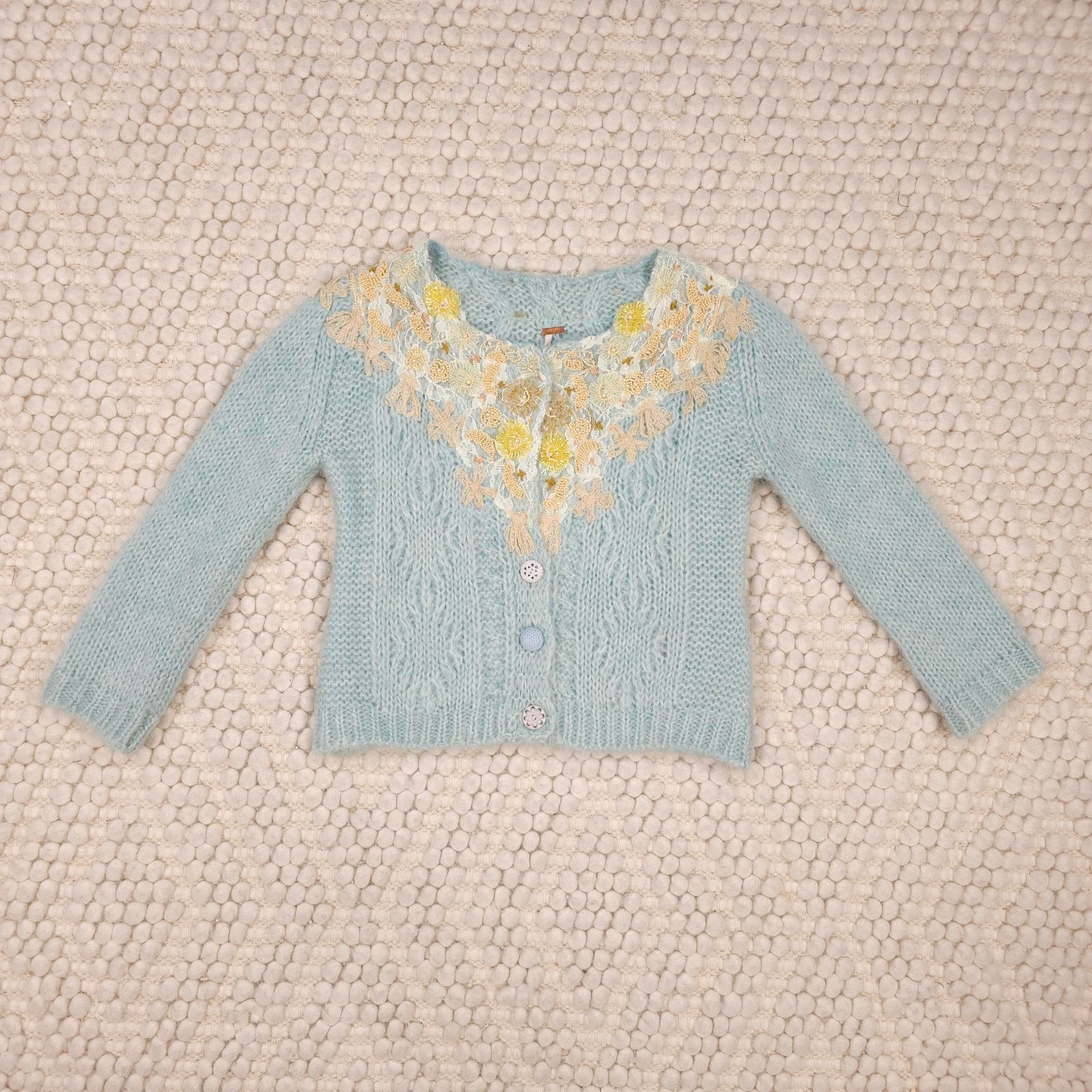 Free People FP One Free People Pixie Wool Blend Cardi Blue Extra Small Size XS / US 0-2 / IT 36-38 - 5 Thumbnail