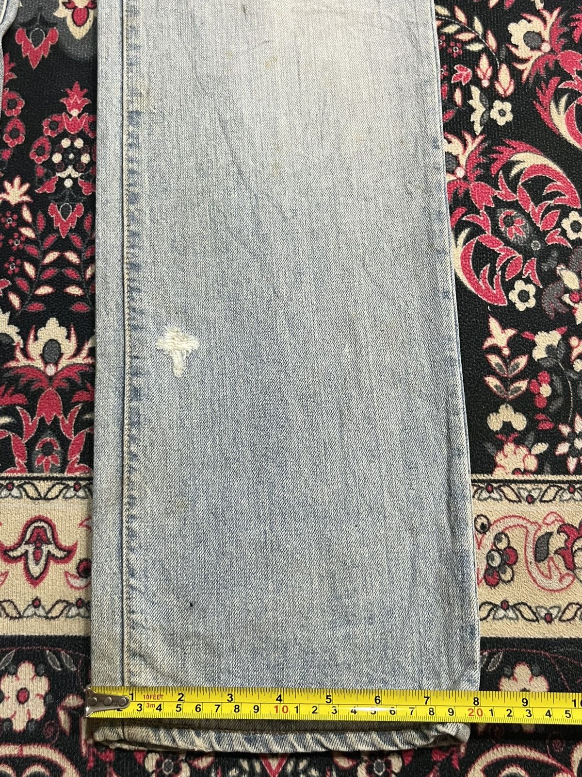Japanese Brand Vintage Japan Blue Way Light Washed Trashed Jeans Size US 33 - 14 Thumbnail