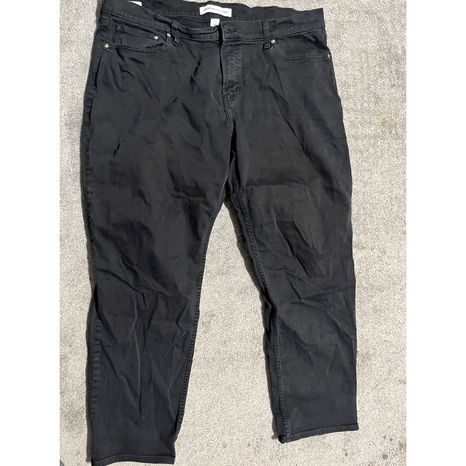 Calvin Klein Calvin Klein Jeans Straight Mens 40x32 Black Denim 5-Pocket Zip Fly Button Casua Size US 40 / EU 56 - 3 Thumbnail