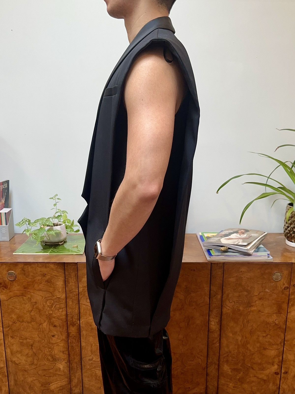 Balmain × H&M Sleeveless Tuxedo Open Blazer Size 38R - 3 Thumbnail