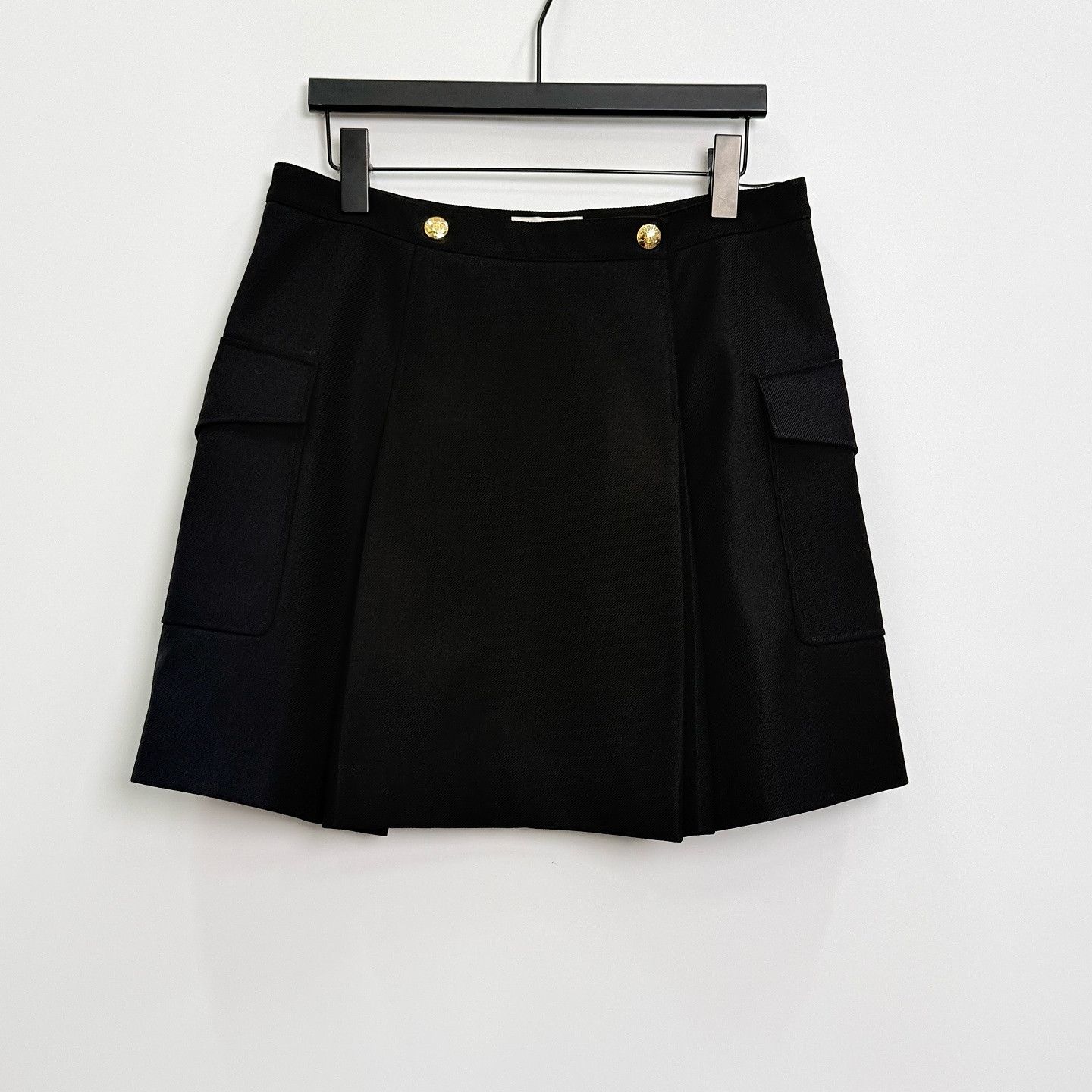 Celine CELINE Gold Button Mini Skirt Size 40 Size 28" / US 6 / IT 42 - 1 Thumbnail