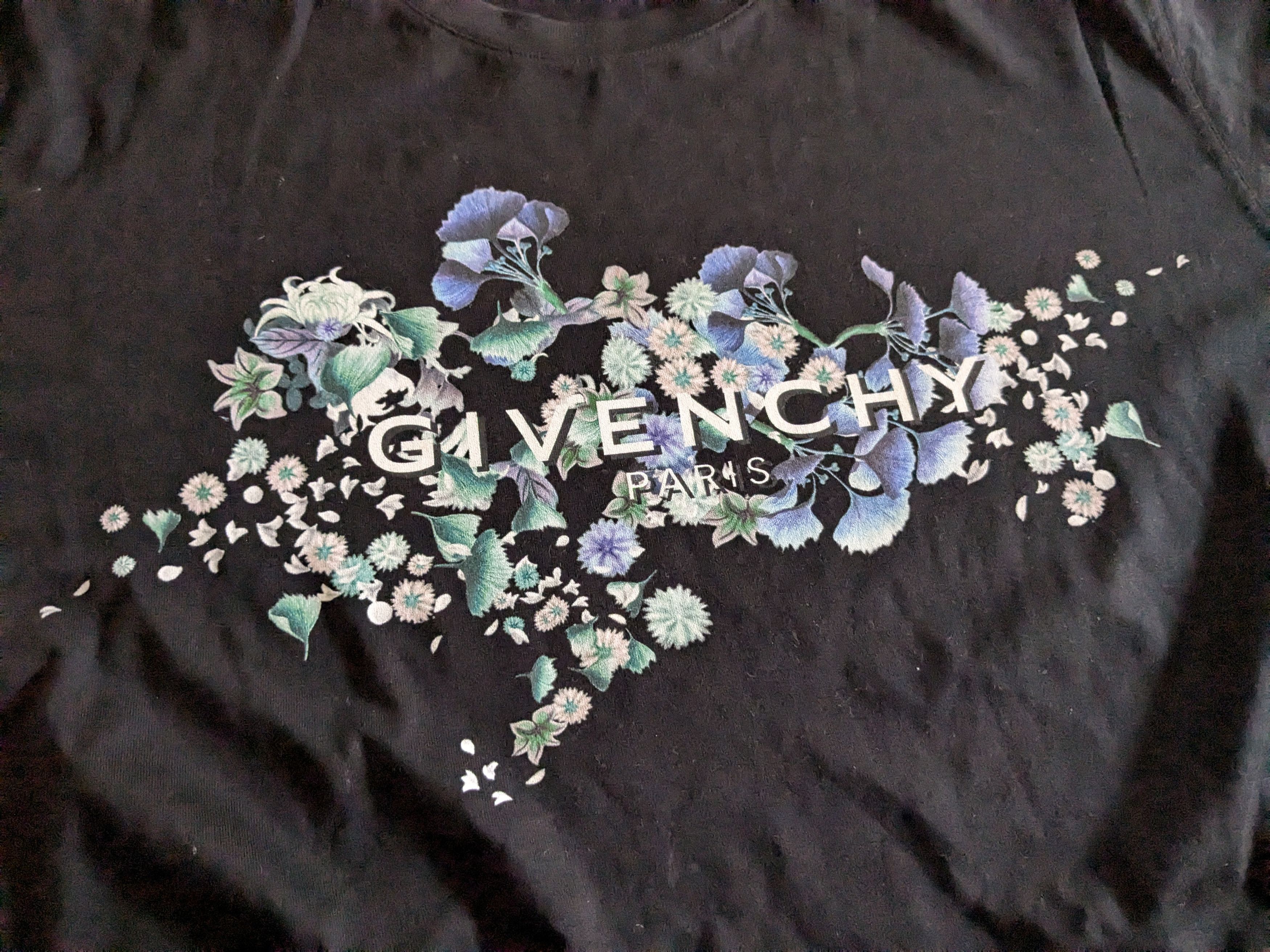 Givenchy Givenchy Floral Tshirt Black Blue Medium Short Sleeve Size US M / EU 48-50 / 2 - 5 Thumbnail