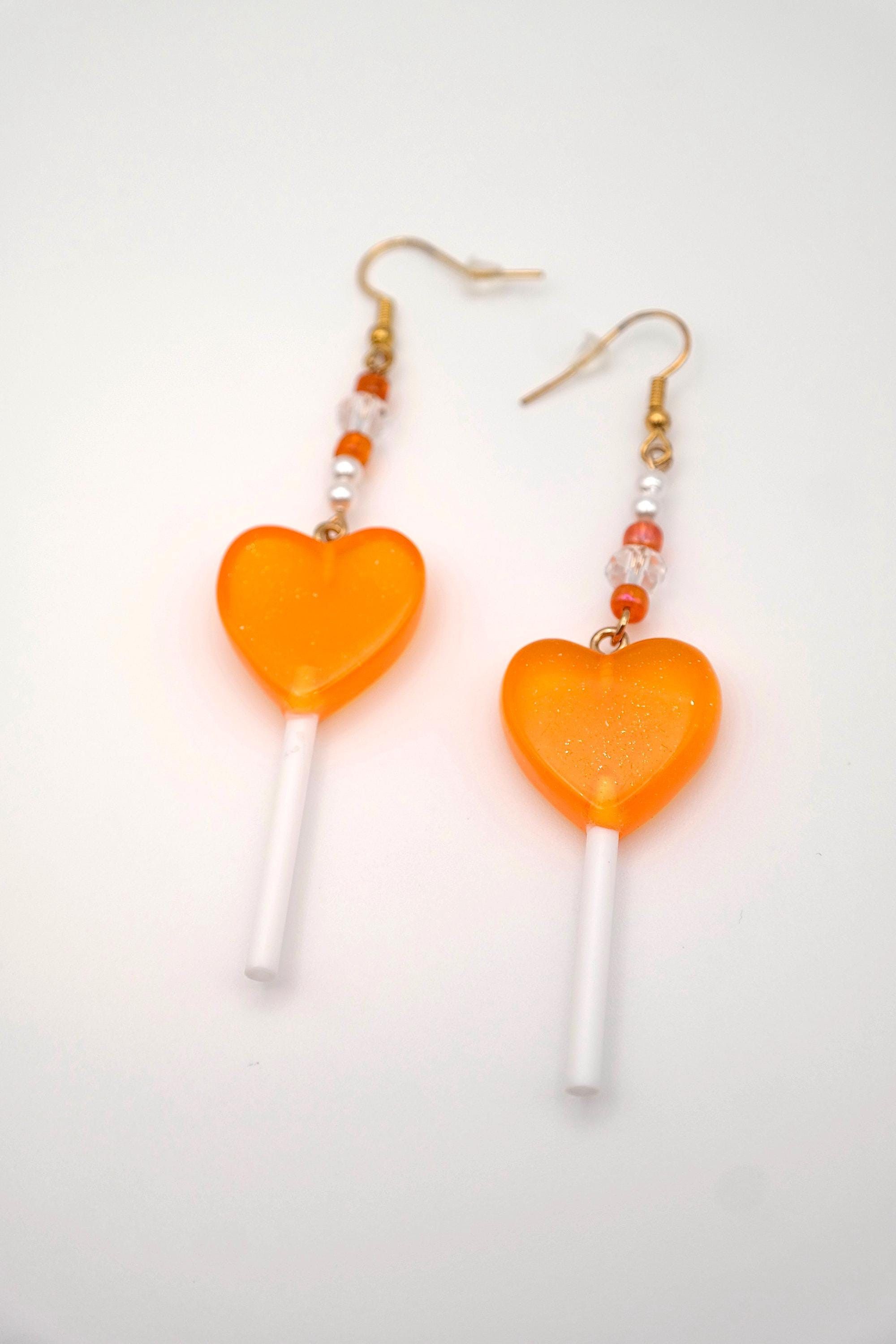 Handmade Heart Lollipop Earrings Size ONE SIZE - 5 Thumbnail