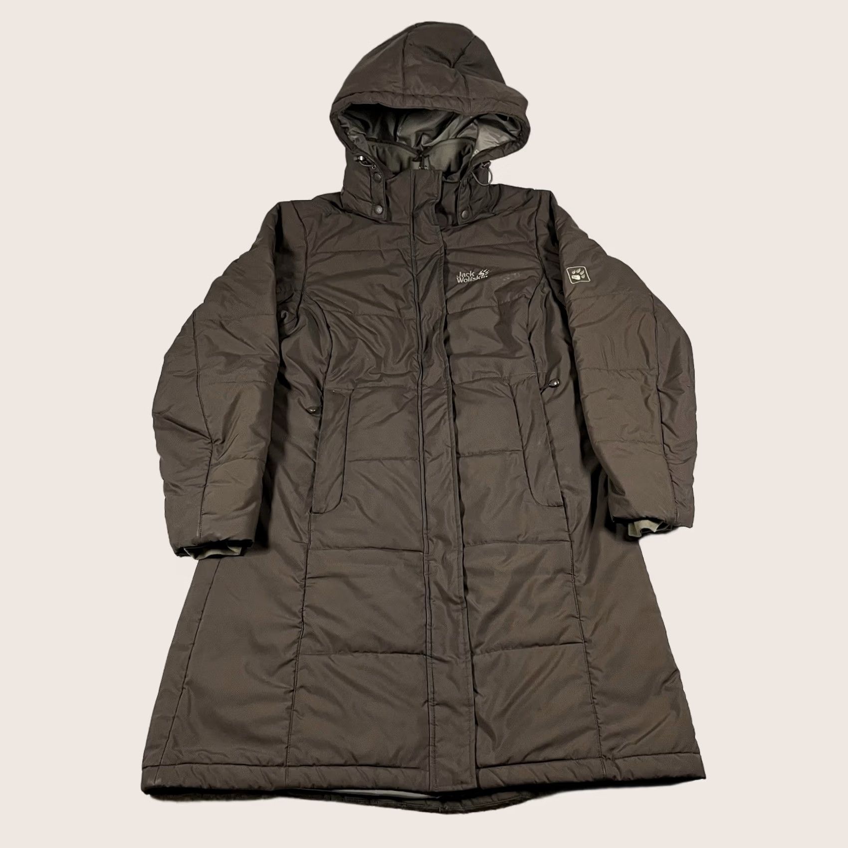 Jack Wolfskin Jack Wolfskin Jacket Womens S Brown Puffer Long Hooded Insulated UK 10 Coat Size S / US 4 / IT 40 - 1 Thumbnail