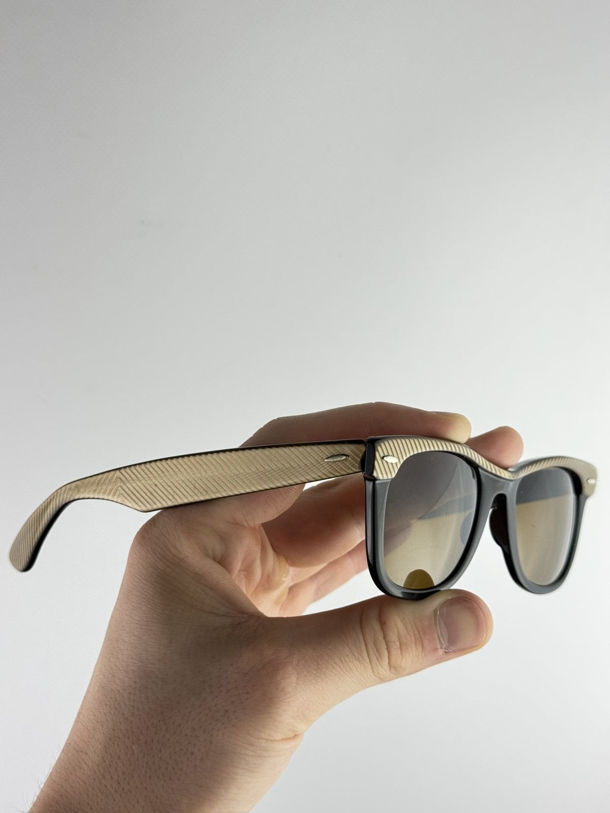 RayBan Vintage 80s Ray-Ban Wayfarer Black Gold Sunglasses B&L 5022 Size ONE SIZE - 1 Thumbnail