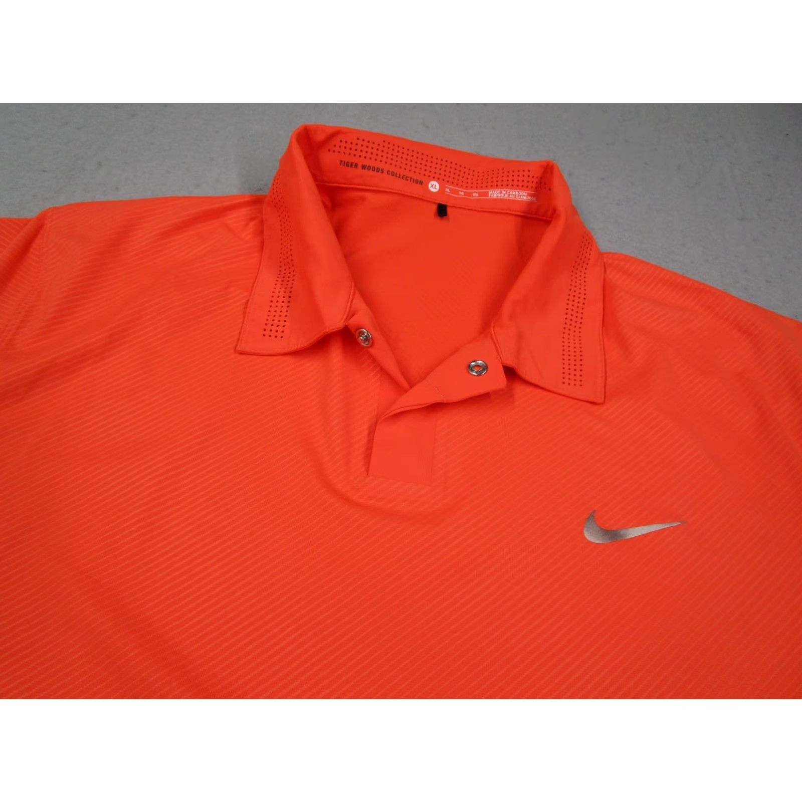 Nike Nike Polo Shirt Mens XL Orange Dri-FIT Tiger Woods Collection Golf Performance Striped Lightweight Moisture Wicking 605497-841 Size US XL / EU 56 / 4 - 2 Thumbnail