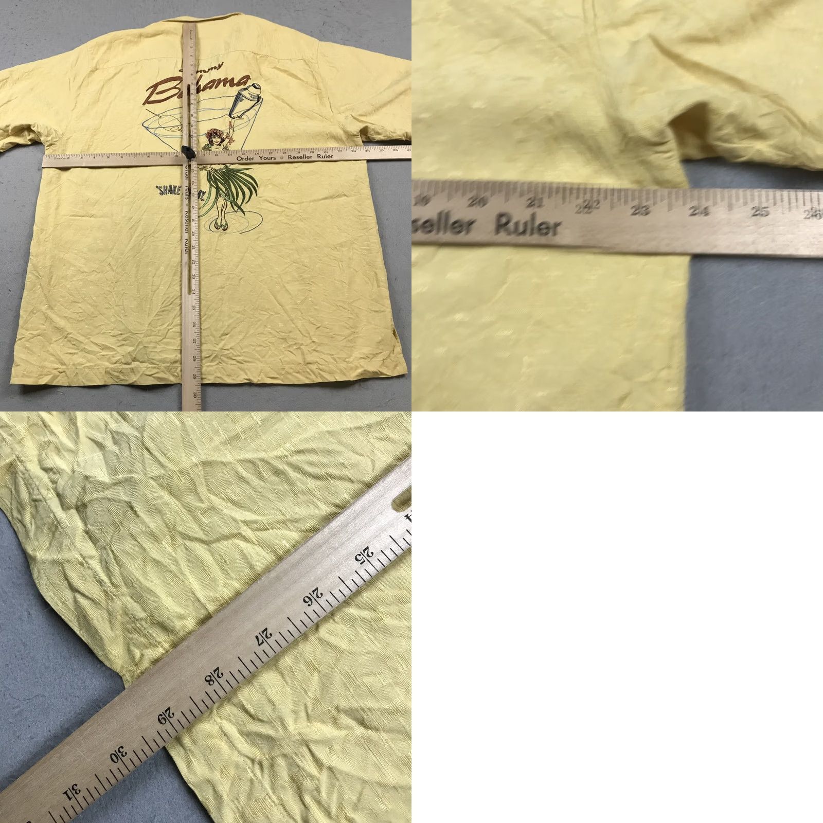 Tommy Bahama Tommy Bahama Shirt Mens Large Yellow Embroidered Silk Martini Girl Short Sleeve Collared Button-Up Vintage Size US L / EU 52-54 / 3 - 8 Thumbnail