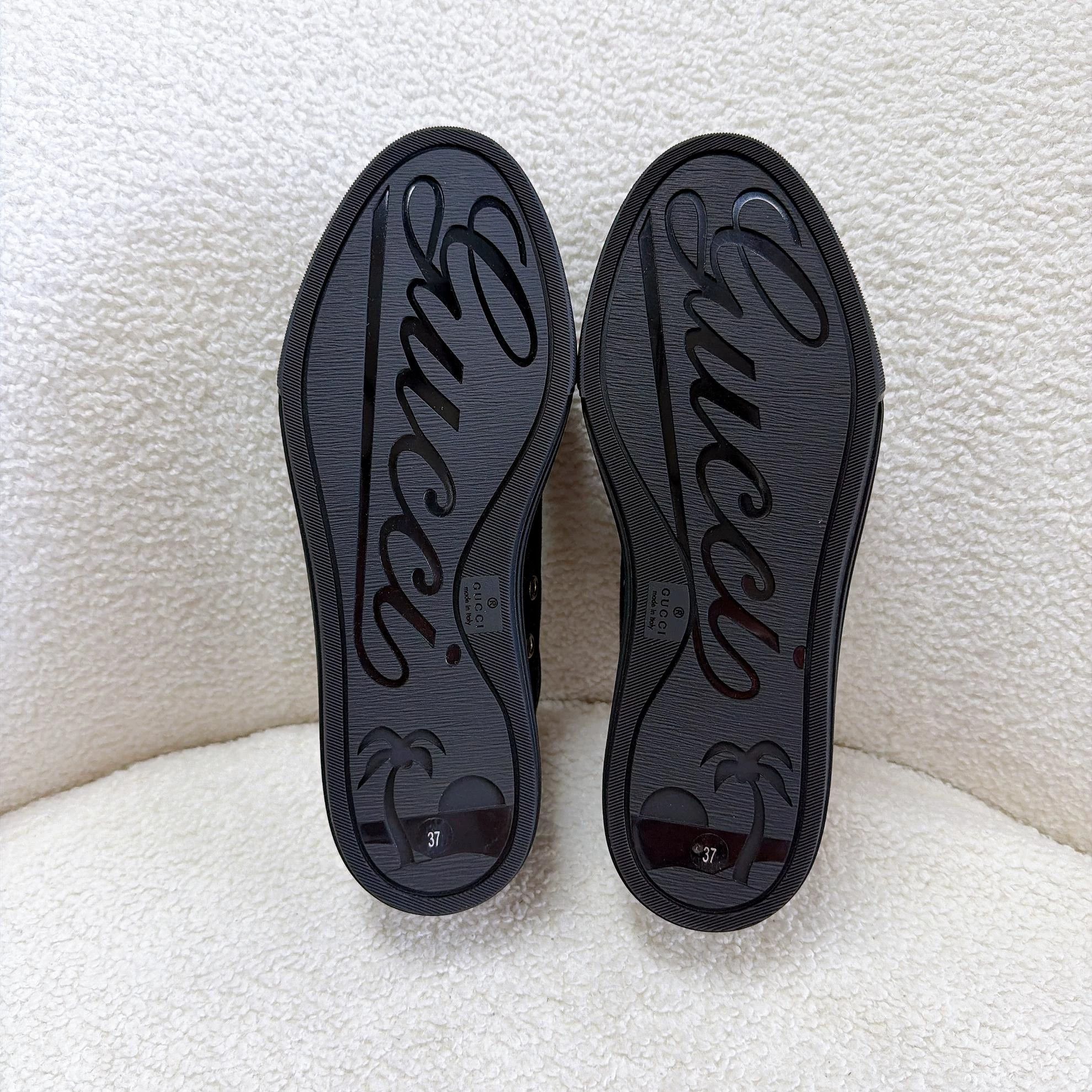 Gucci Gucci Black Canvas All Over Logo Sneaker 37 New Size US 6.5 / IT 36.5 - 6 Thumbnail